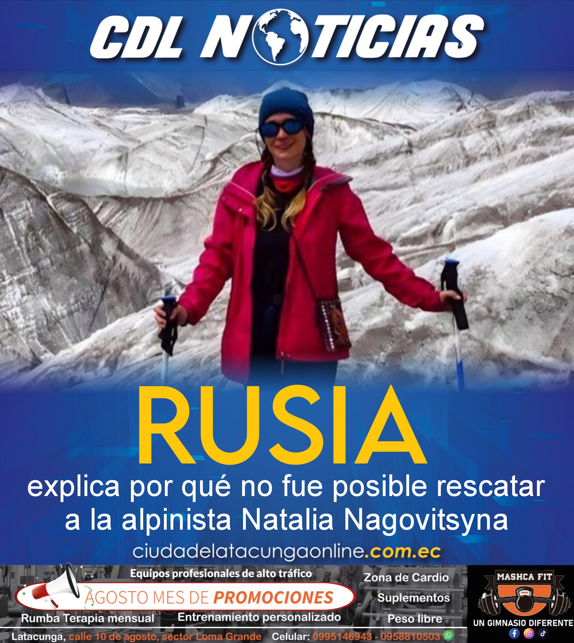 Rusia explica por qué no fue posible rescatar a la alpinista Natalia Nagovitsyna