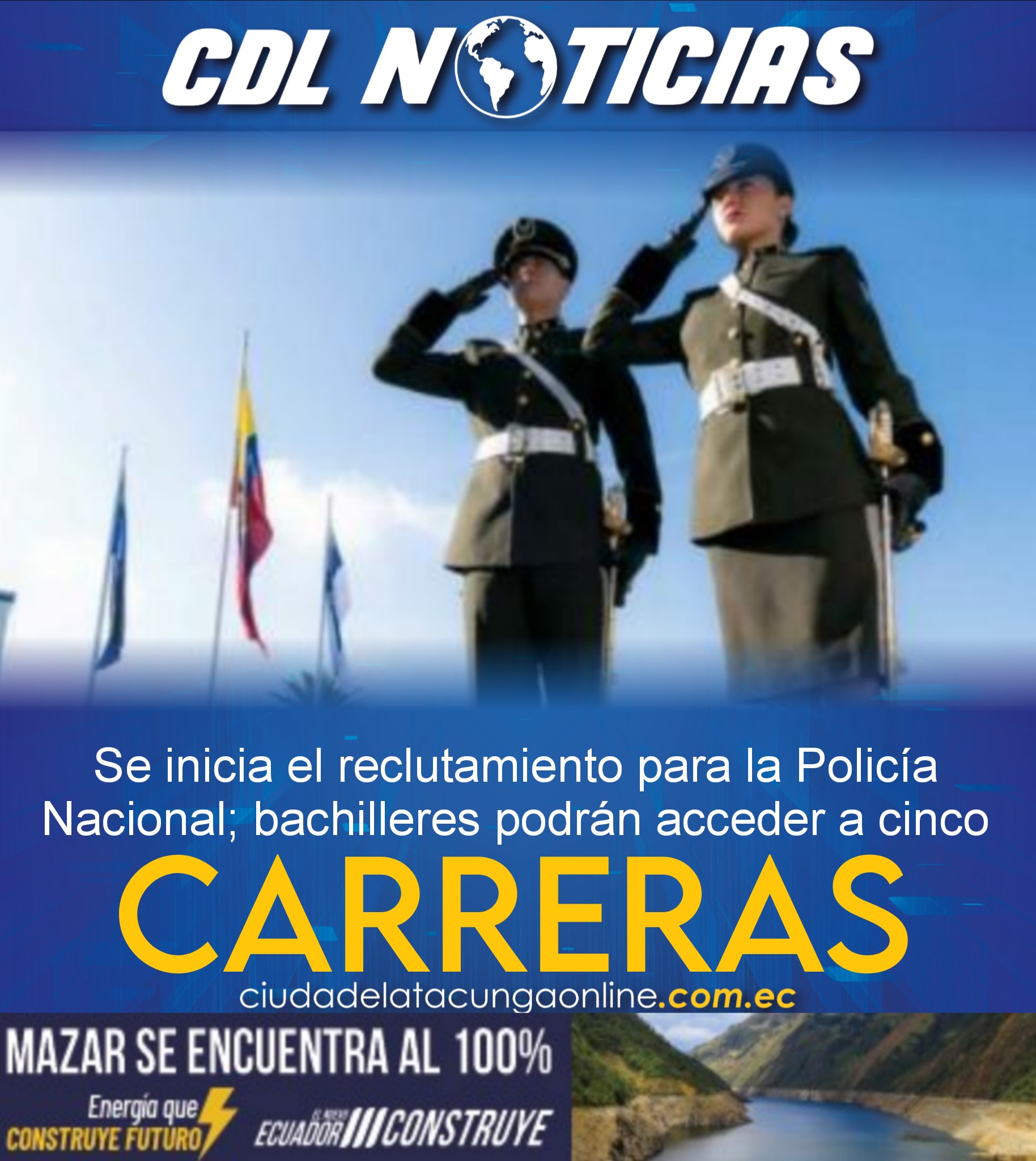 Se inicia el reclutamiento para la Policía Nacional; bachilleres podrán acceder a cinco carreras