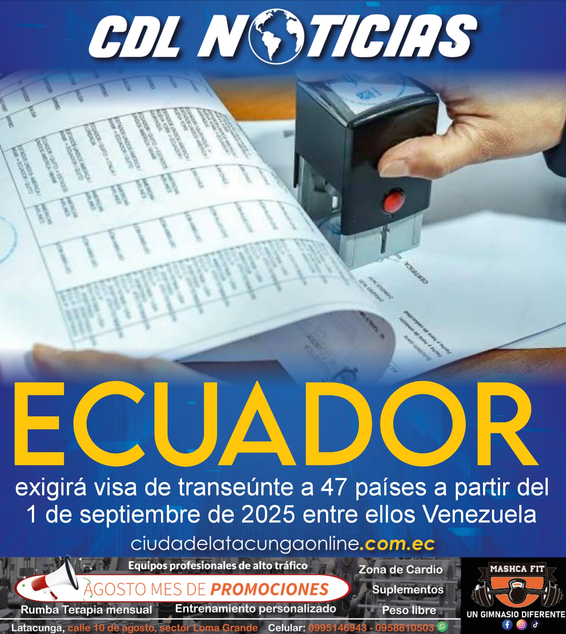 Ecuador exigirá visa de transeúnte a 47 países a partir del 1 de septiembre de 2025 entre ellos Venezuela