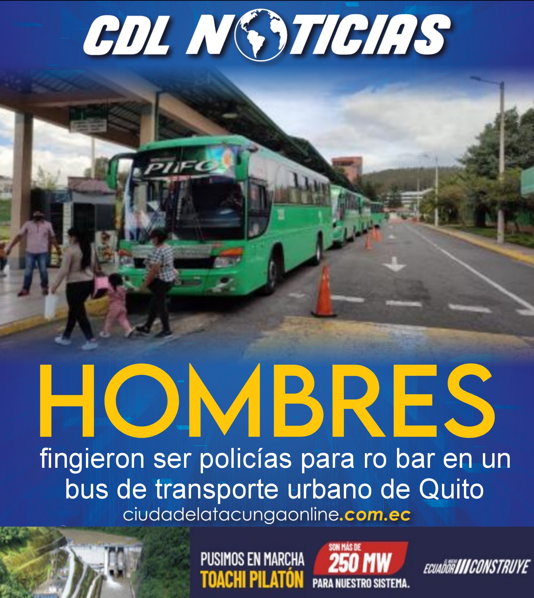 Hombres fingieron ser policías para ro bar en un bus de transporte urbano de Quito