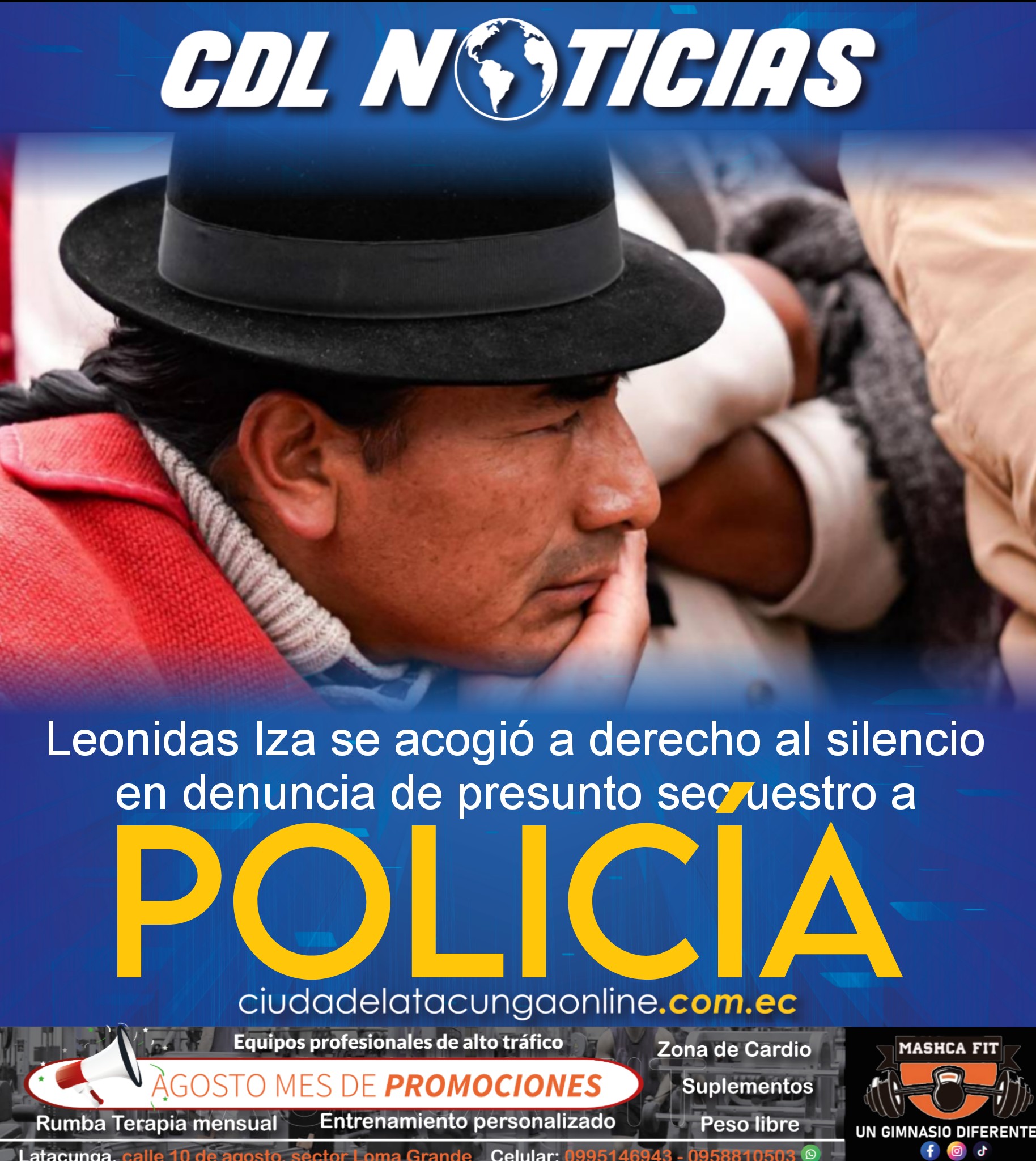 Leonidas Iza se acogió a derecho al silencio en denuncia de presunto sec uestro a policías