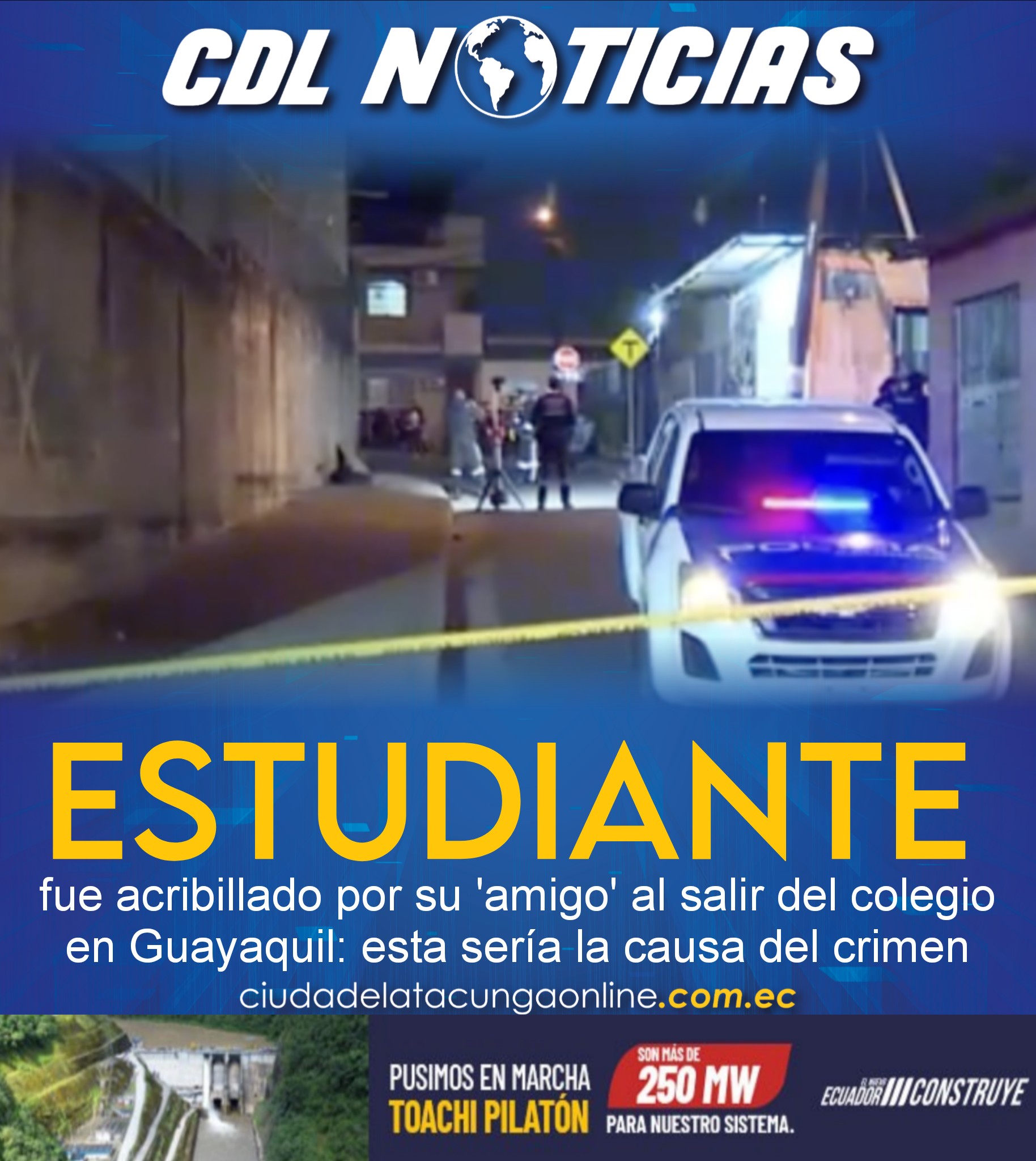 Estudiante fue acri billado por su ‘amigo’ al salir del colegio en Guayaquil: esta sería la causa del crimen