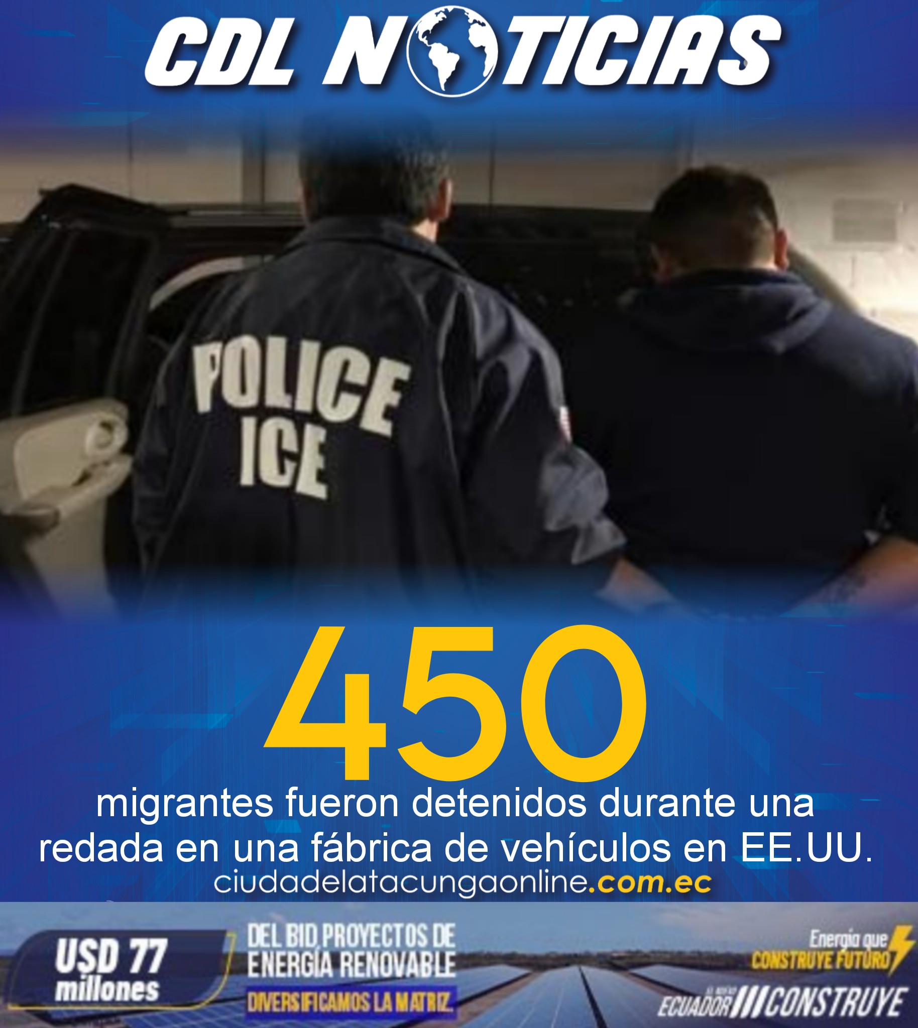 450 migrantes fueron detenidos durante una redada en una fábrica de vehículos en EE.UU.
