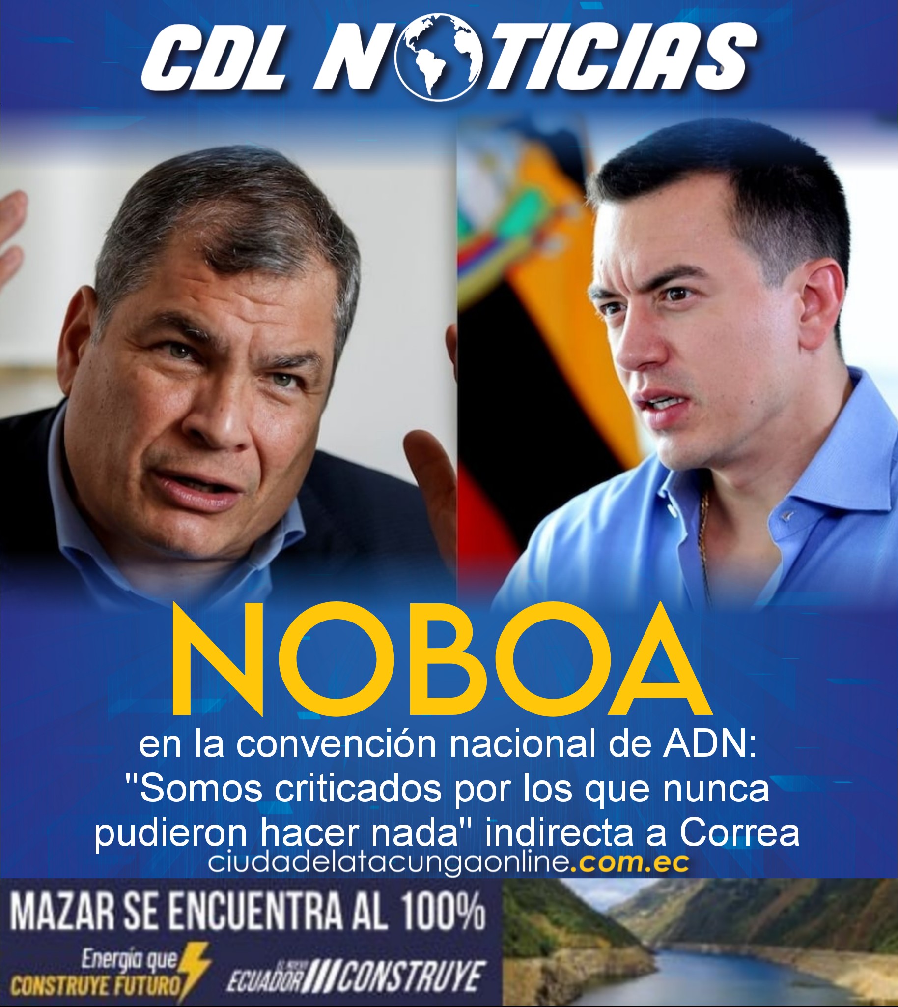 Daniel Noboa en la convención nacional de ADN: «Somos criticados por los que nunca pudieron hacer nada» indirecta a Correa
