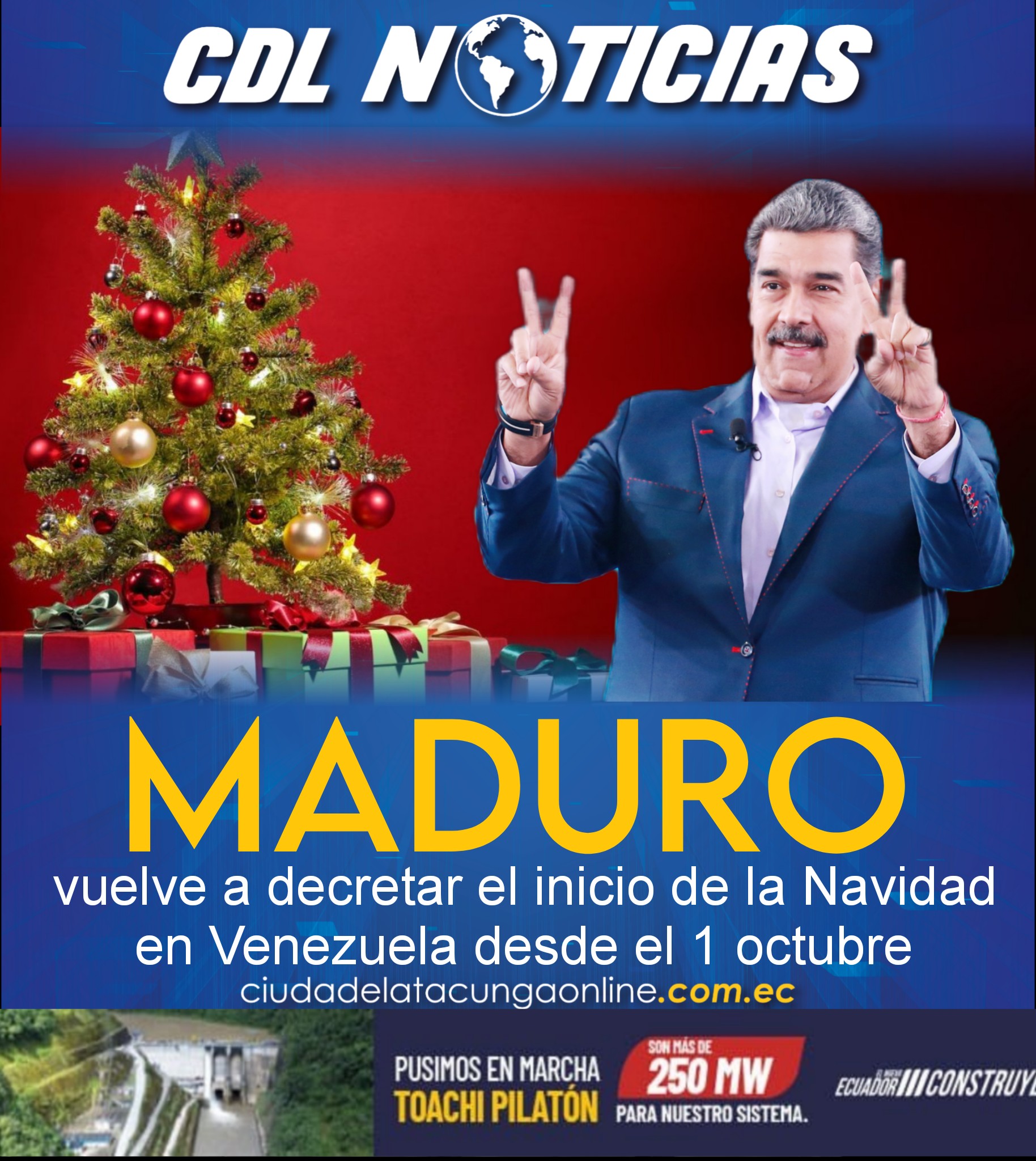 Maduro vuelve a decretar el inicio de la Navidad en Venezuela desde el 1 octubre
