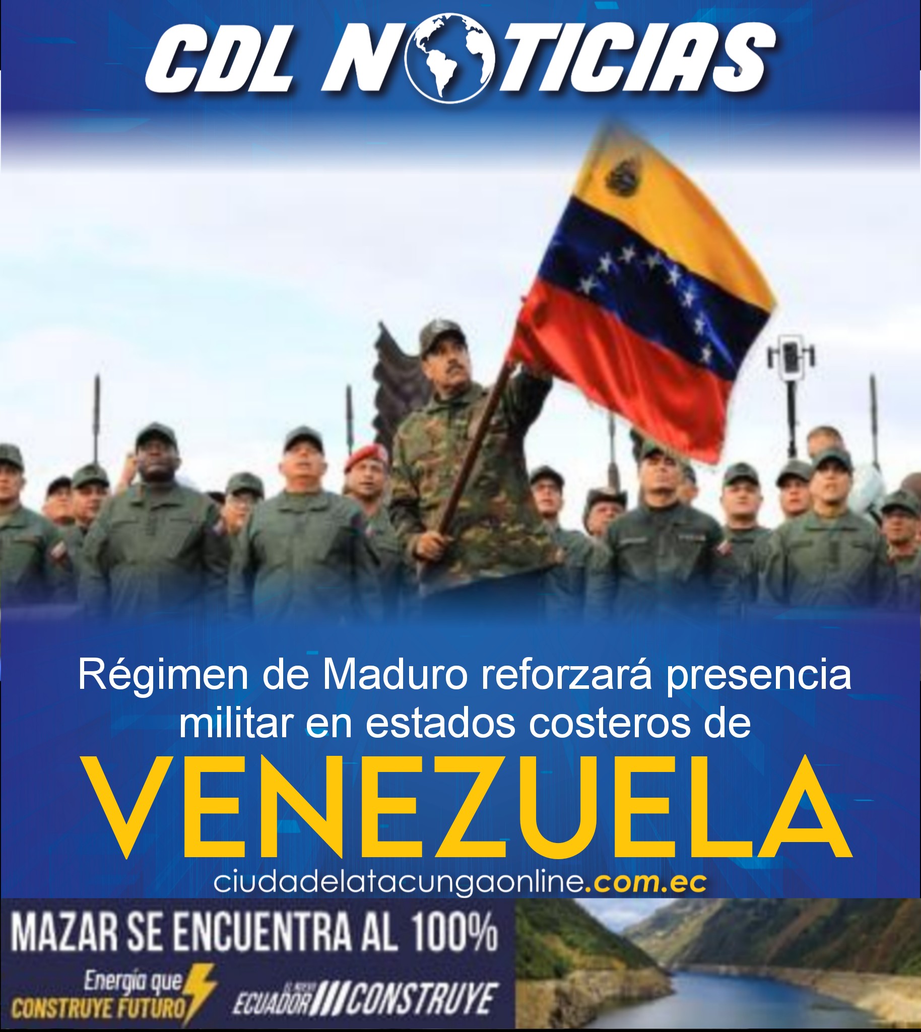 Régimen de Maduro reforzará presencia militar en estados costeros de Venezuela