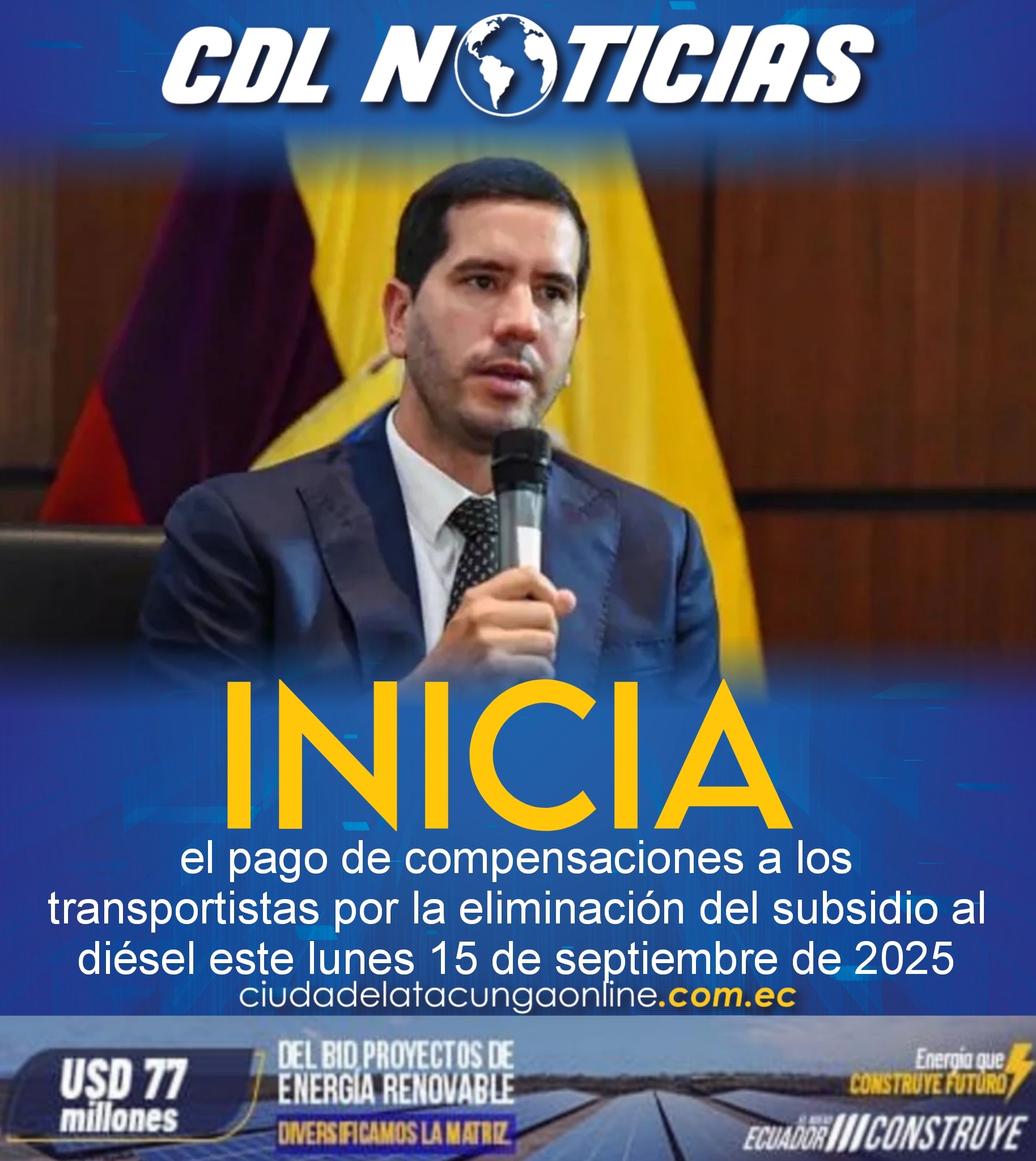 Gobierno inicia el pago de compensaciones a los transportistas por la eliminación del subsidio al diésel este lunes 15 de septiembre de 2025.