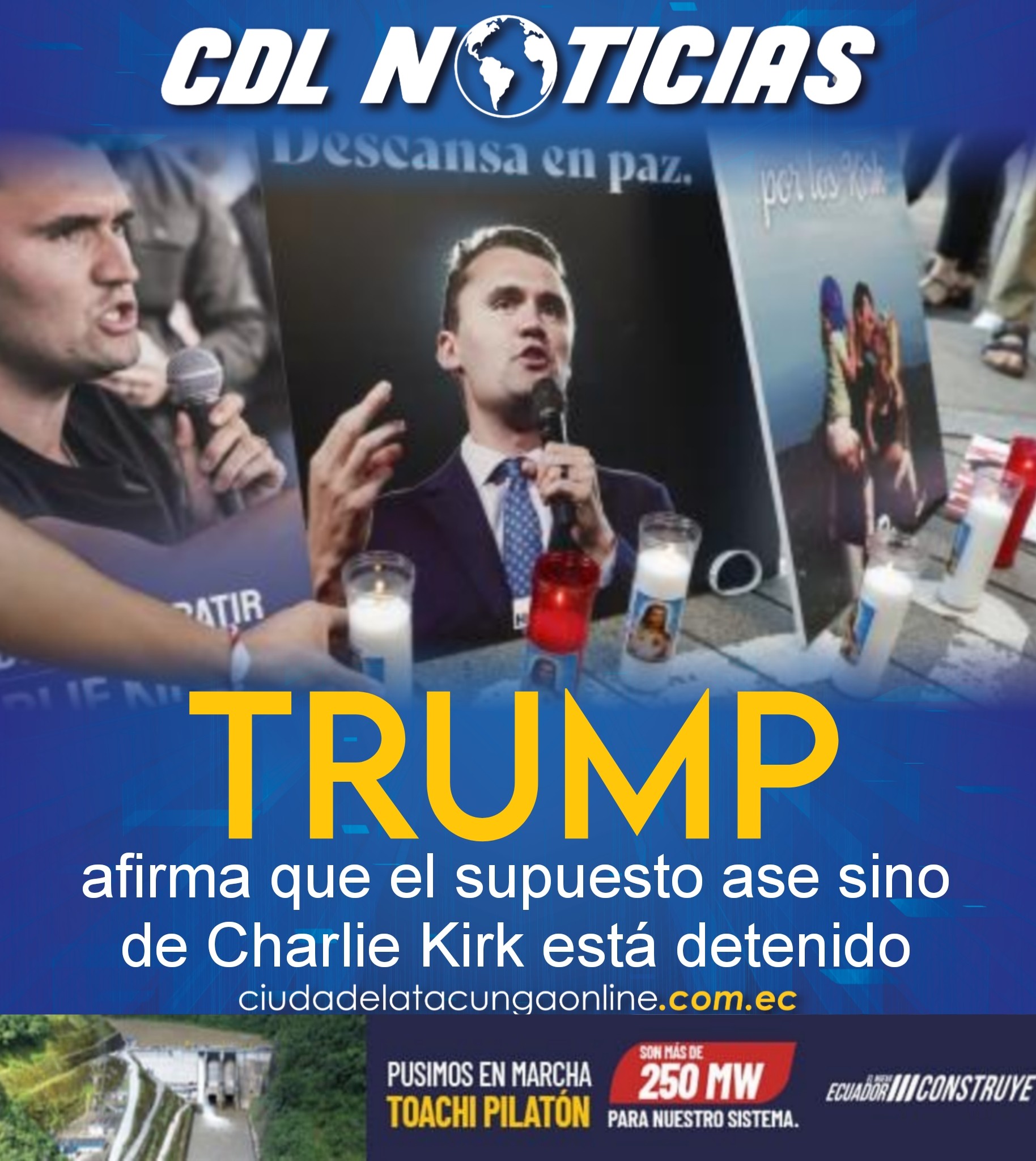 Donald Trump afirma que el supuesto ase sino de Charlie Kirk está detenido