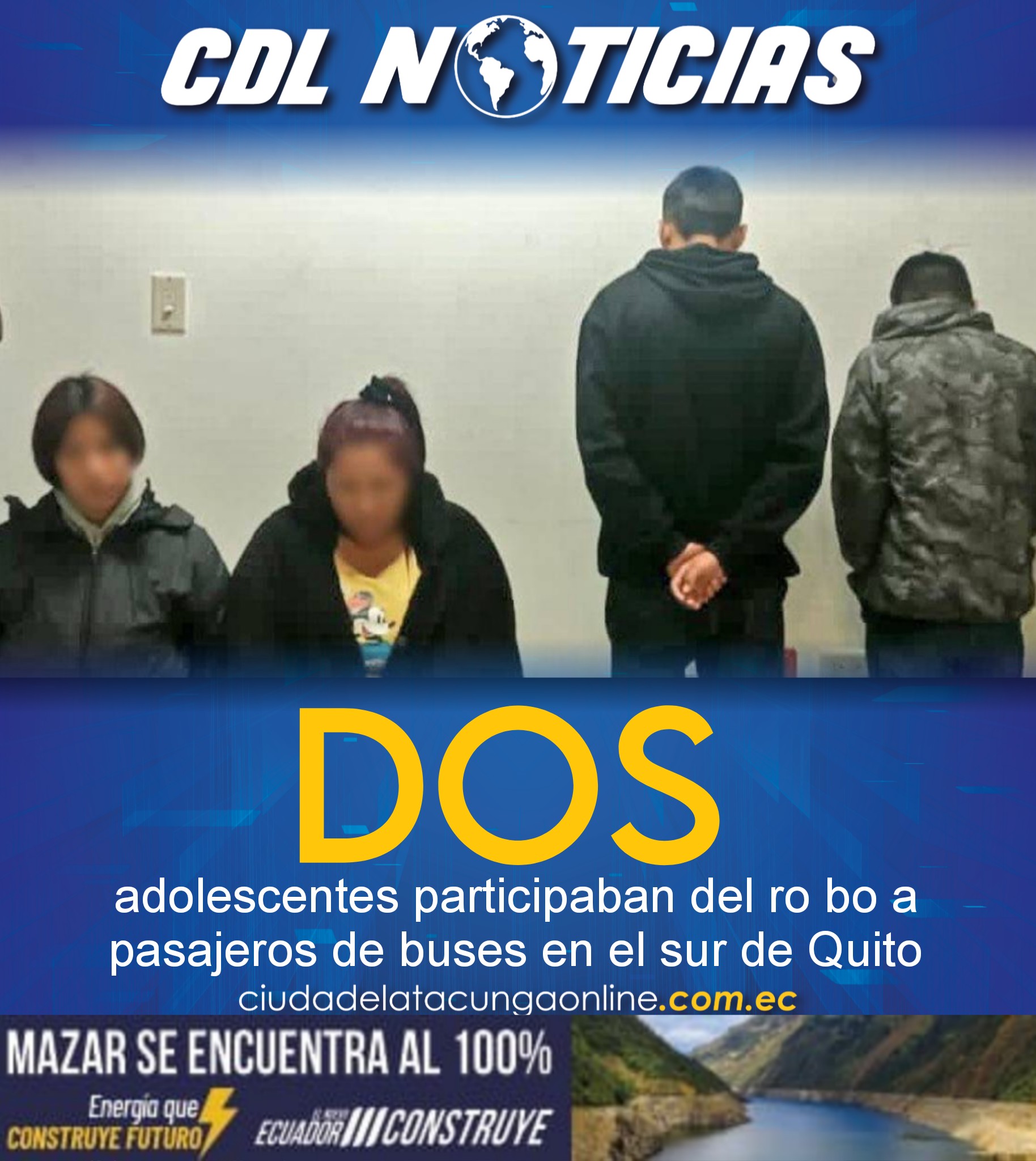 Dos adolescentes participaban del ro bo a pasajeros de buses en el sur de Quito