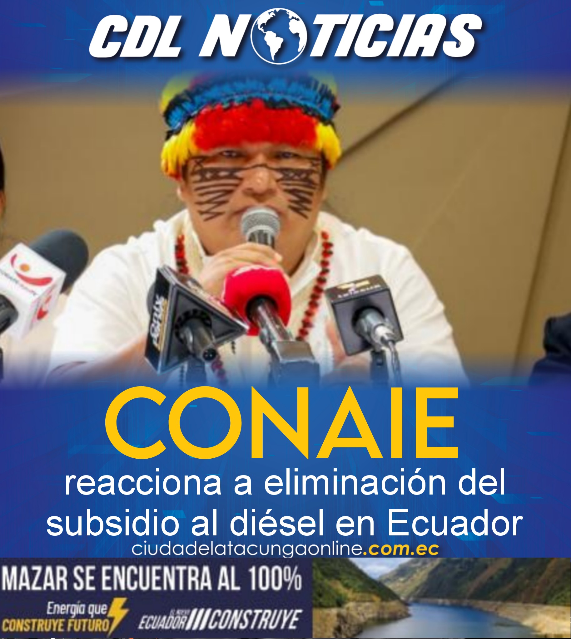 Conaie reacciona a eliminación del subsidio al diésel en Ecuador