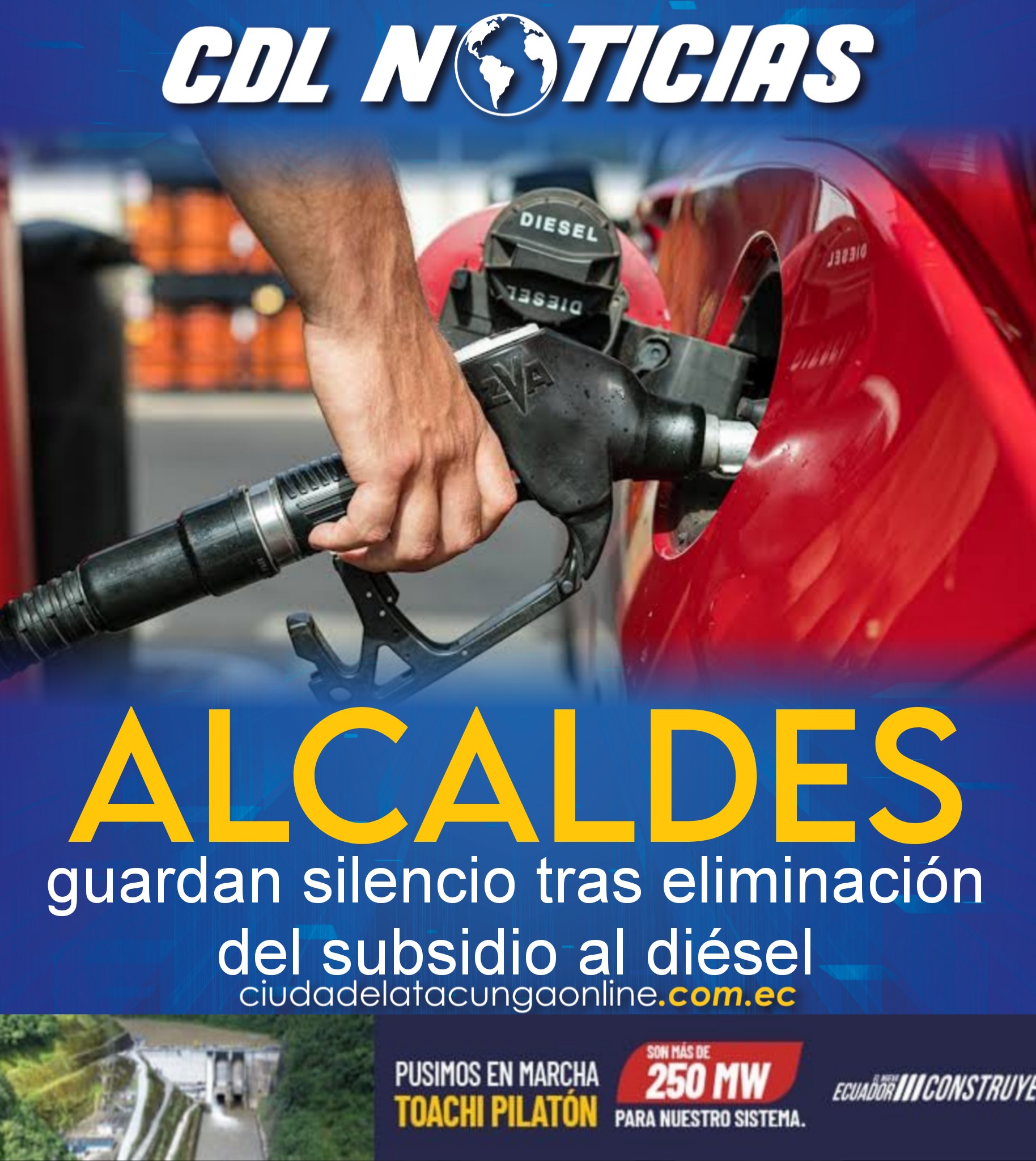 Alcaldes guardan silencio tras eliminación del subsidio al diésel