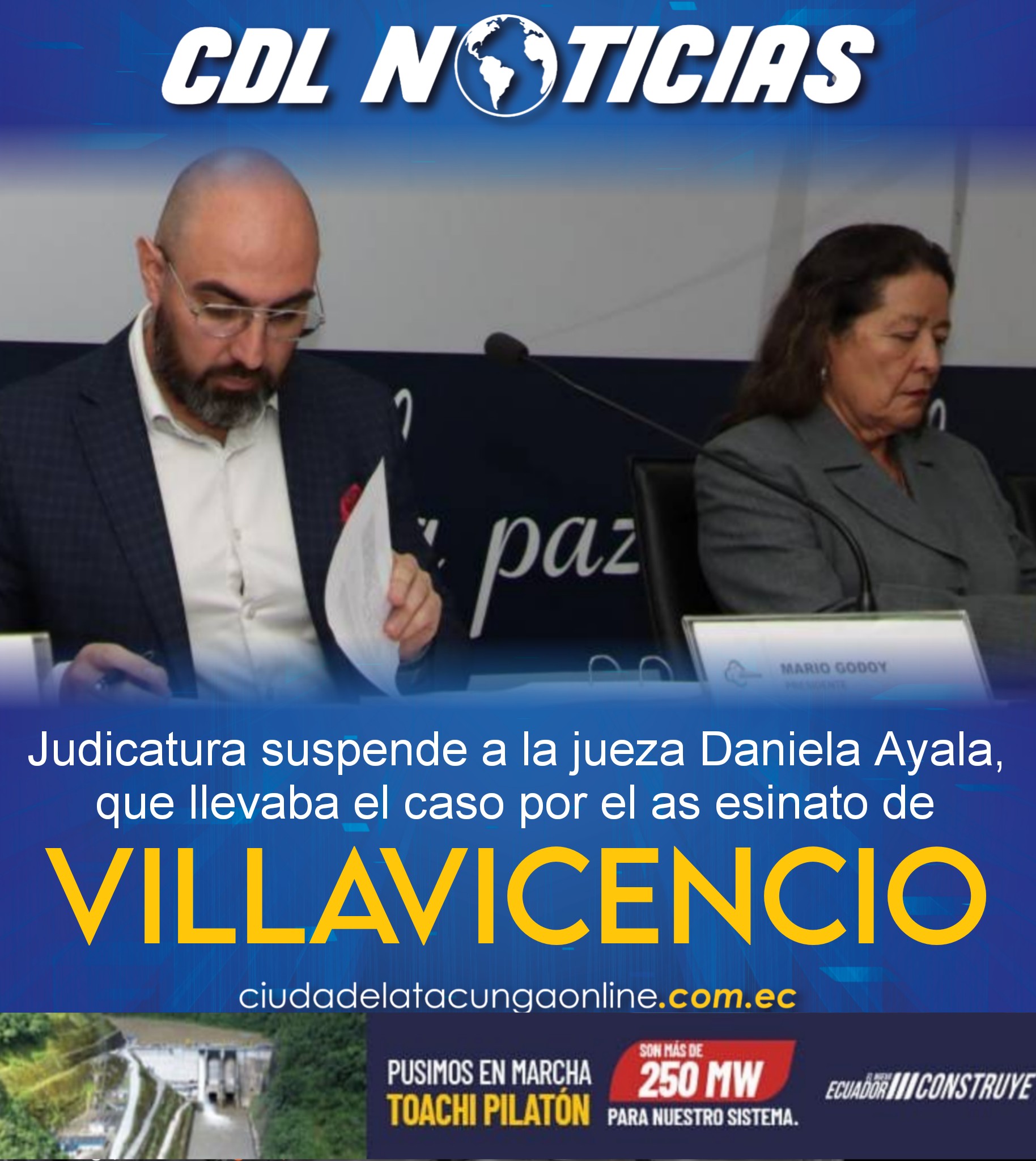 Judicatura suspende a la jueza Daniela Ayala, que llevaba el caso por el as esinato de Villavicencio
