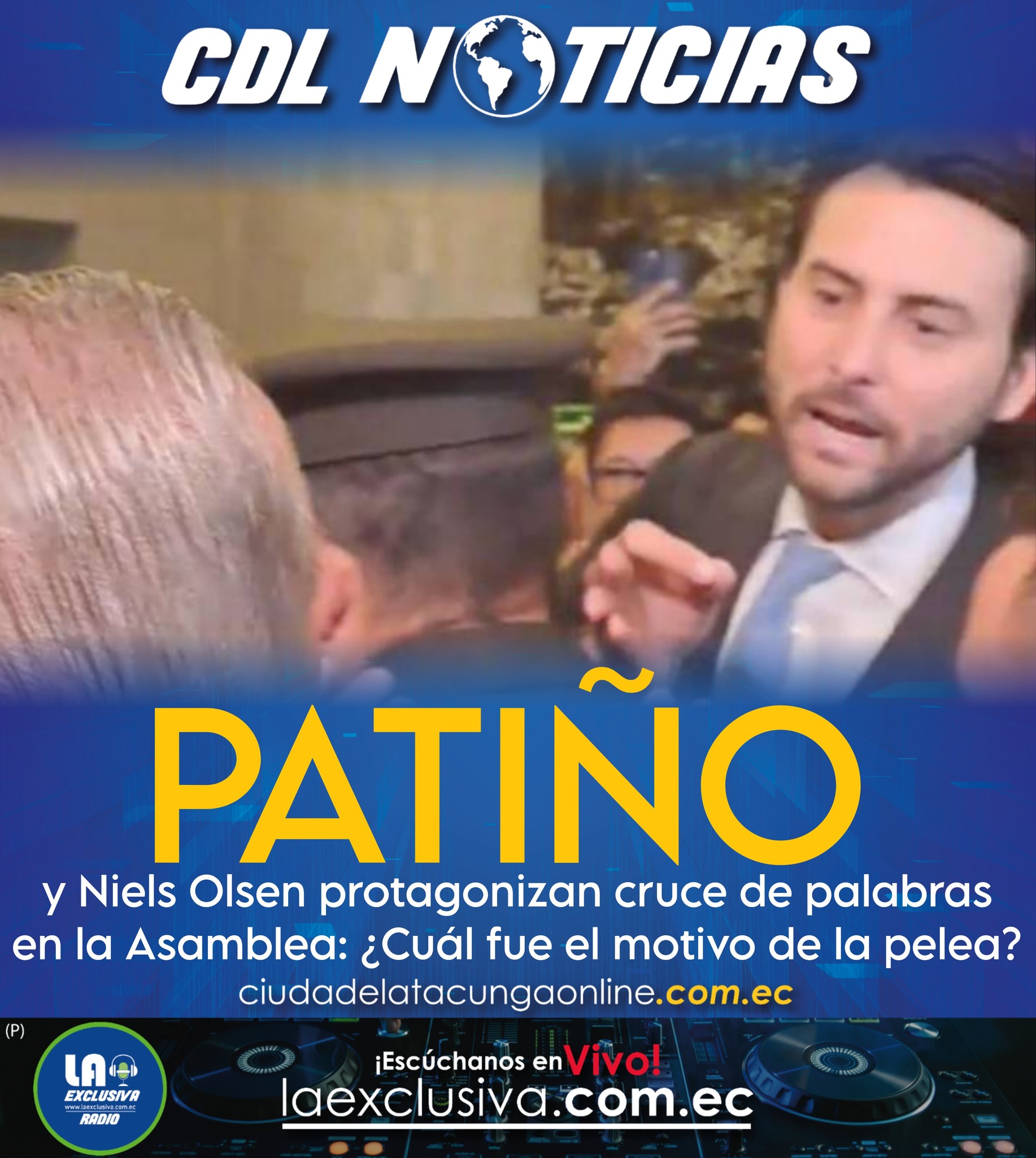 Ricardo Patiño y Niels Olsen protagonizan cruce de palabras en la Asamblea: ¿Cuál fue el motivo de la pelea?