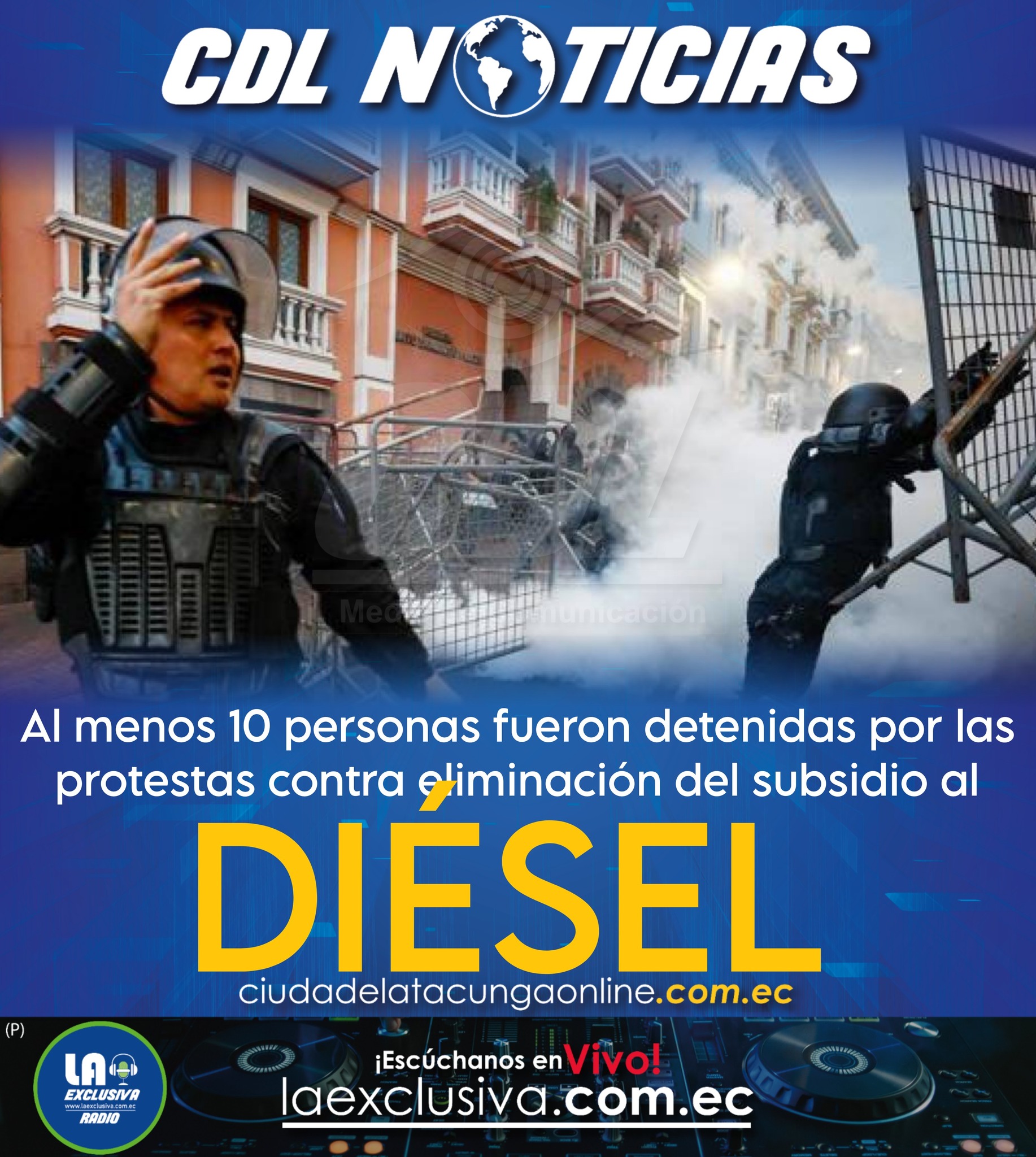 Al menos 10 personas fueron detenidas por las protestas contra eliminación del subsidio al diésel