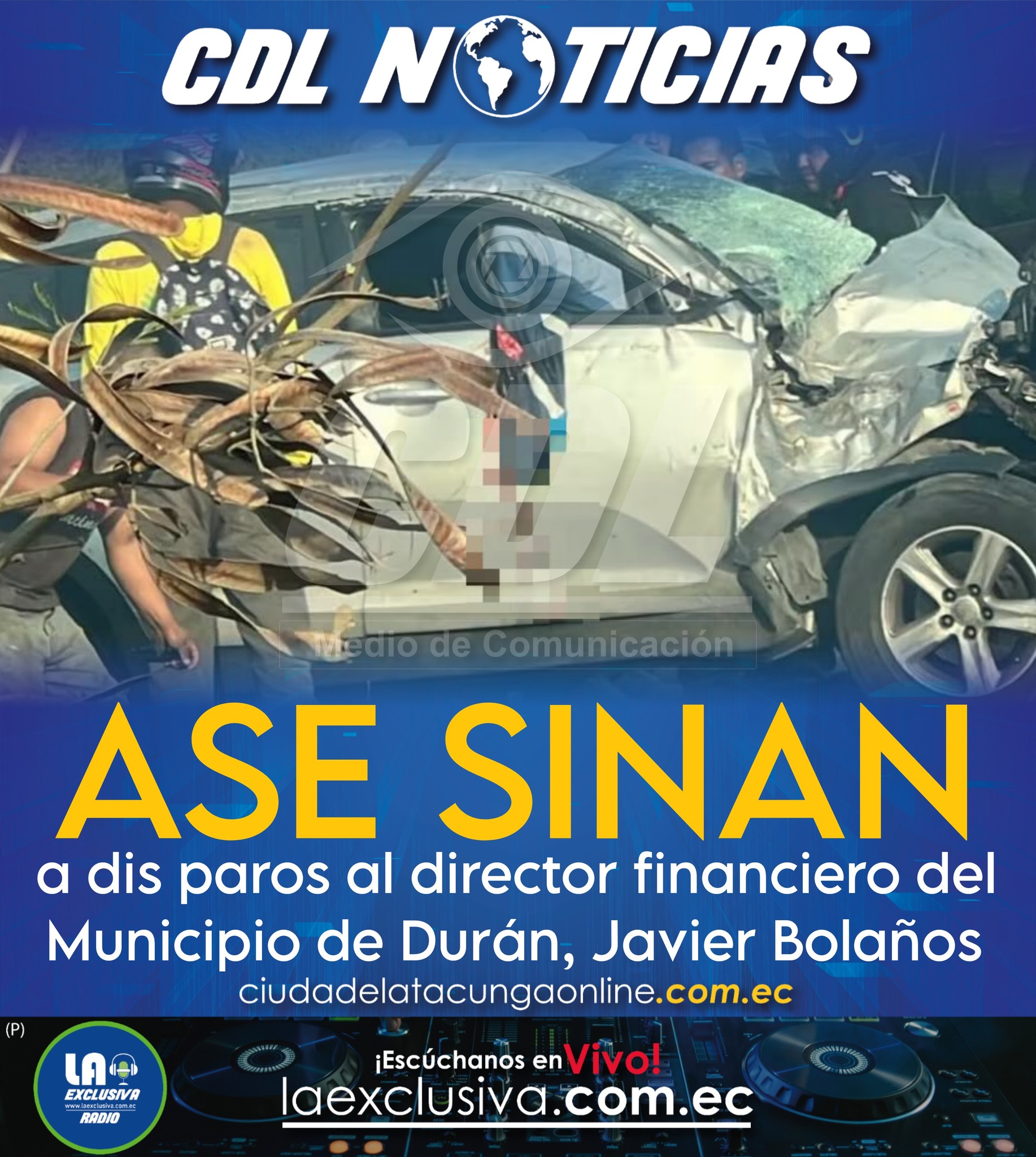 Ases inan a dis paros al director financiero del Municipio de Durán, Javier Bolaños