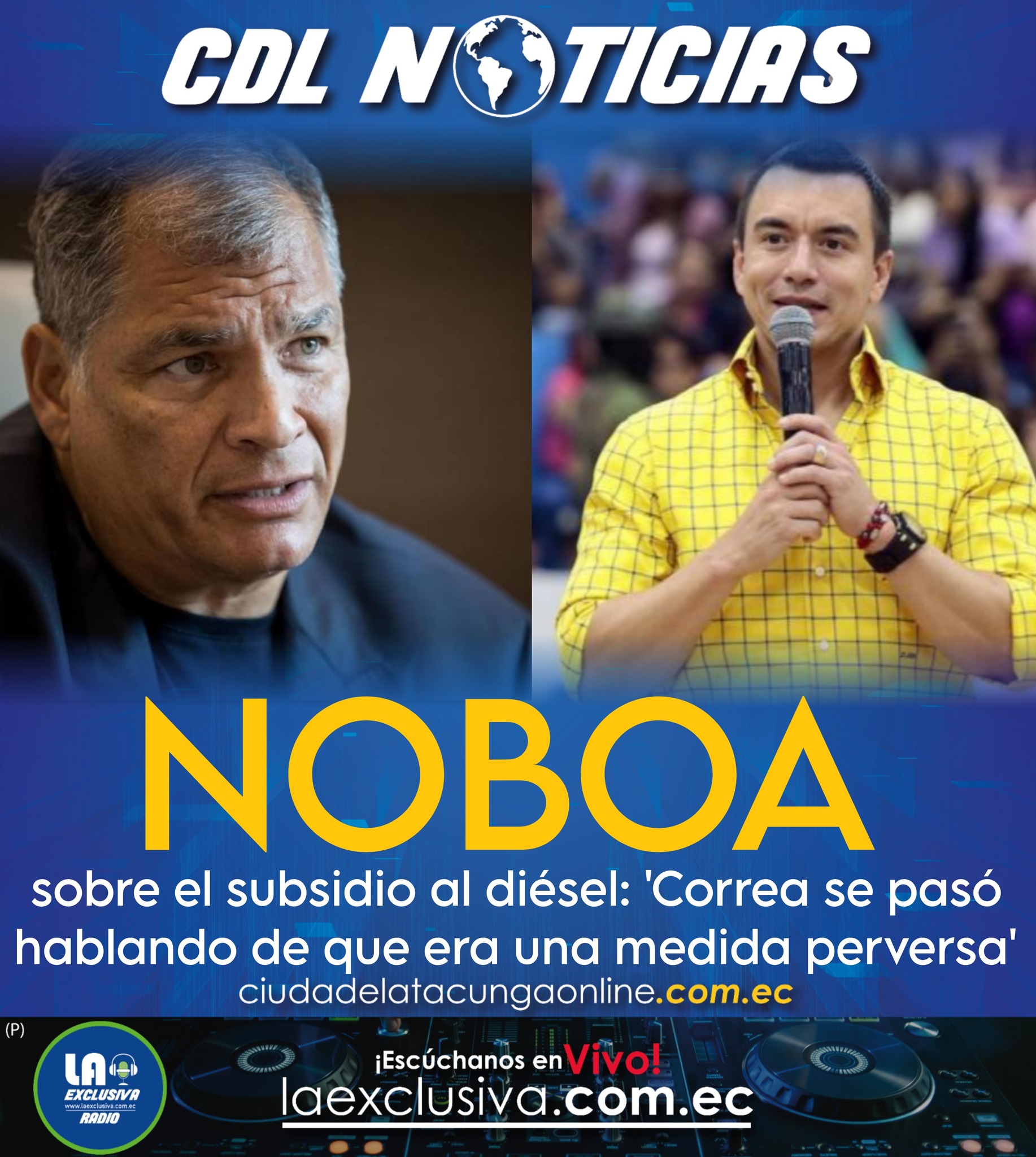Daniel Noboa sobre el subsidio al diésel: ‘Correa se pasó hablando de que era una medida perversa’