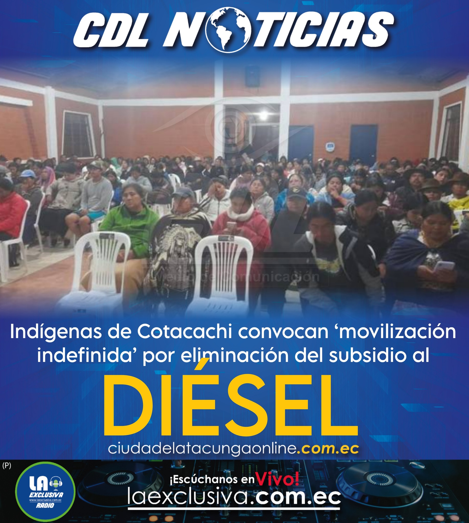 Indígenas de Cotacachi convocan ‘movilización indefinida’ por eliminación del subsidio al diésel
