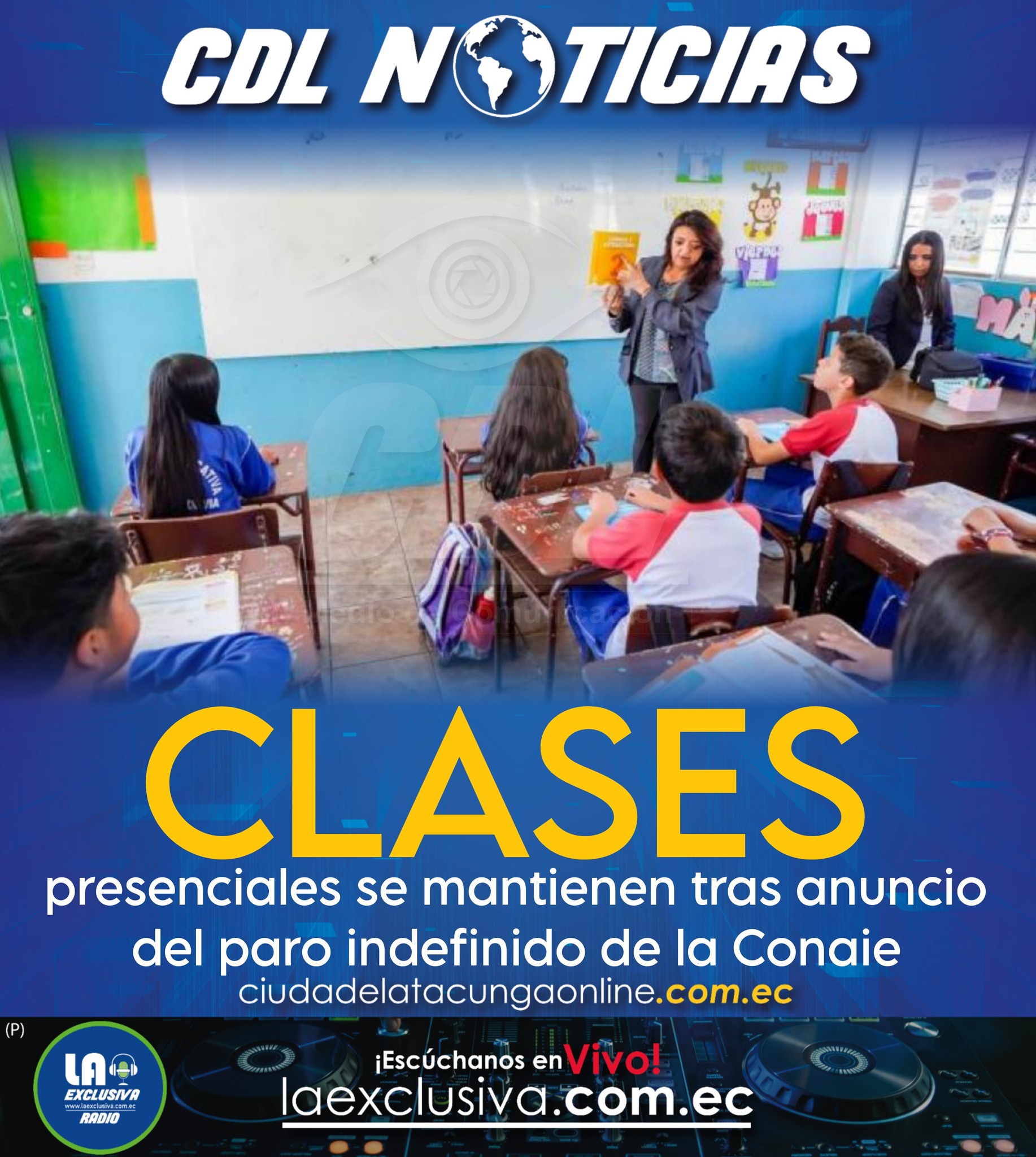 Clases presenciales se mantienen tras anuncio del paro indefinido de la Conaie