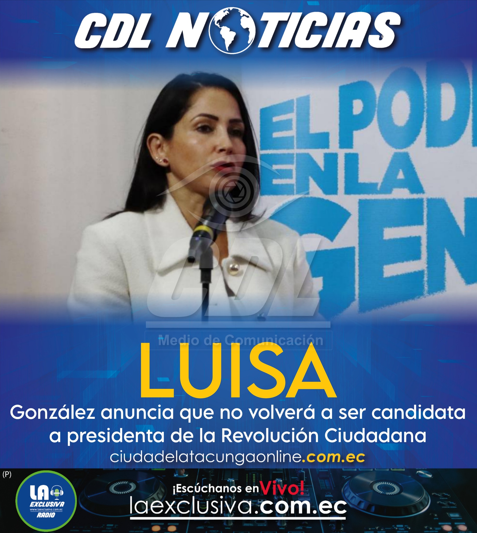 Luisa González anuncia que no volverá a ser candidata a presidenta de la Revolución Ciudadana