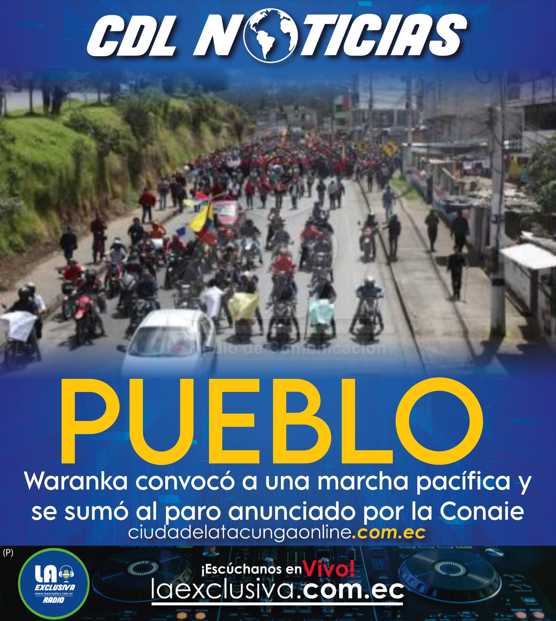 Pueblo Waranka convocó a una marcha pacífica y se sumó al paro anunciado por la Conaie