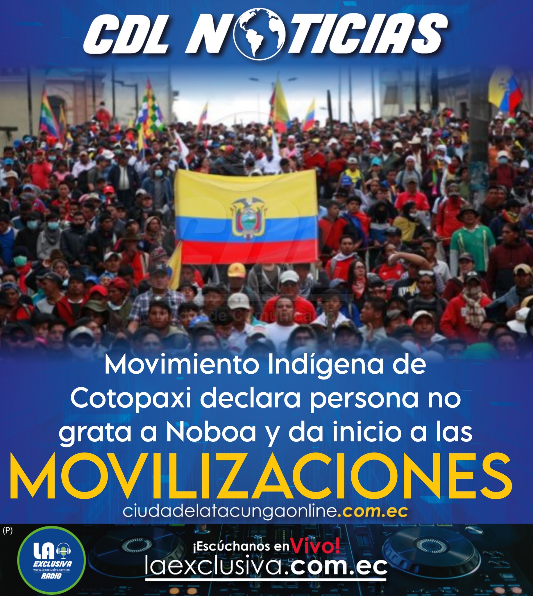 Movimiento Indígena de Cotopaxi declara persona no grata a Daniel Noboa y da inicio de las movilizaciones