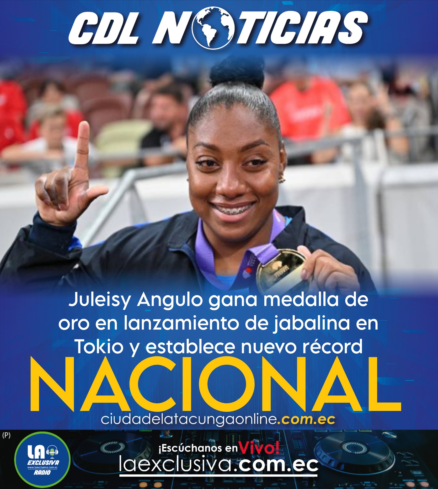 Juleisy Angulo gana medalla de oro en lanzamiento de jabalina en Tokio y establece nuevo récord nacional