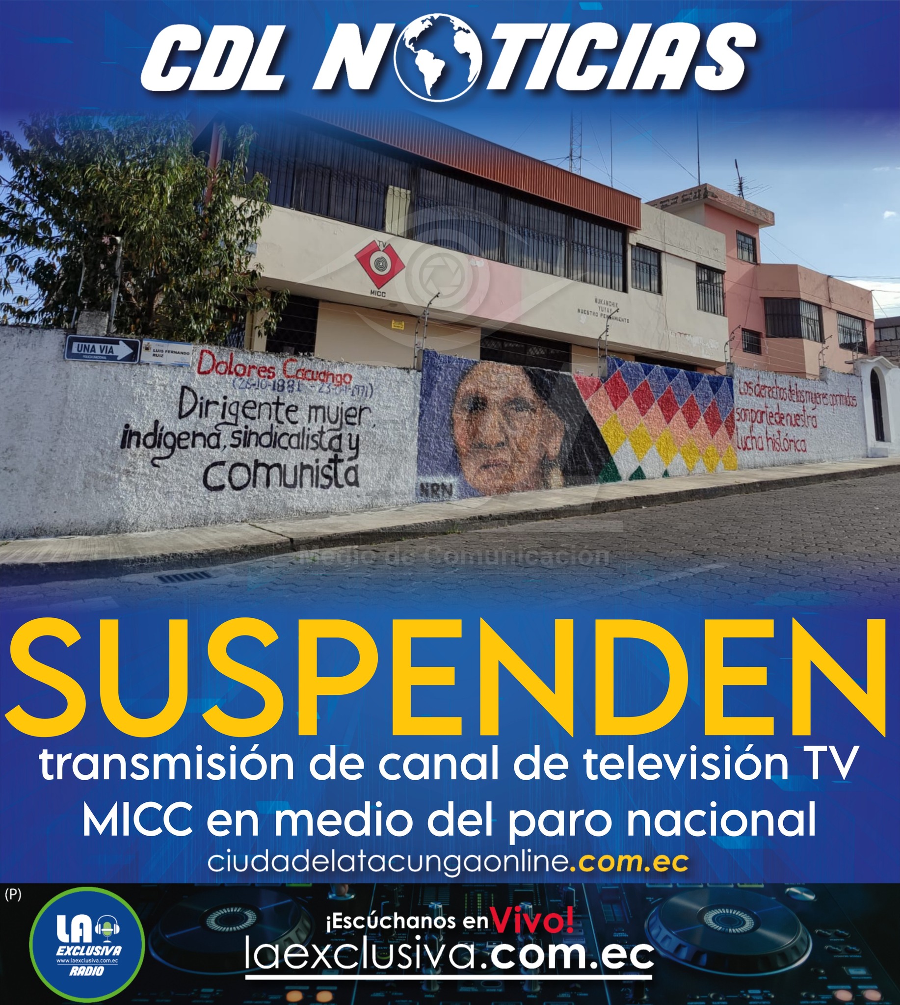 Suspenden transmisión de canal de televisión TV MICC en medio del paro nacional
