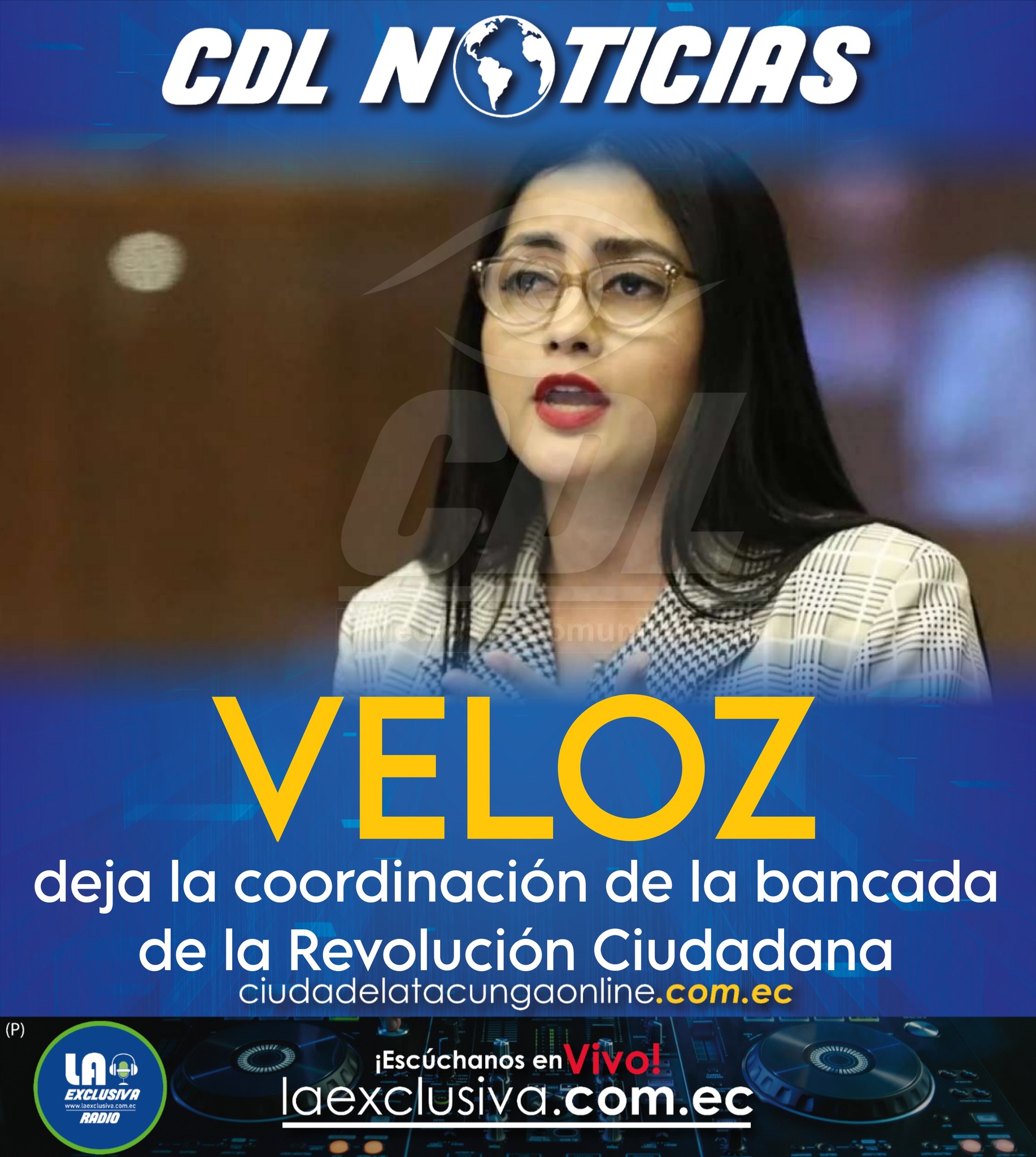 Viviana Veloz deja la coordinación de la bancada de la Revolución Ciudadana.