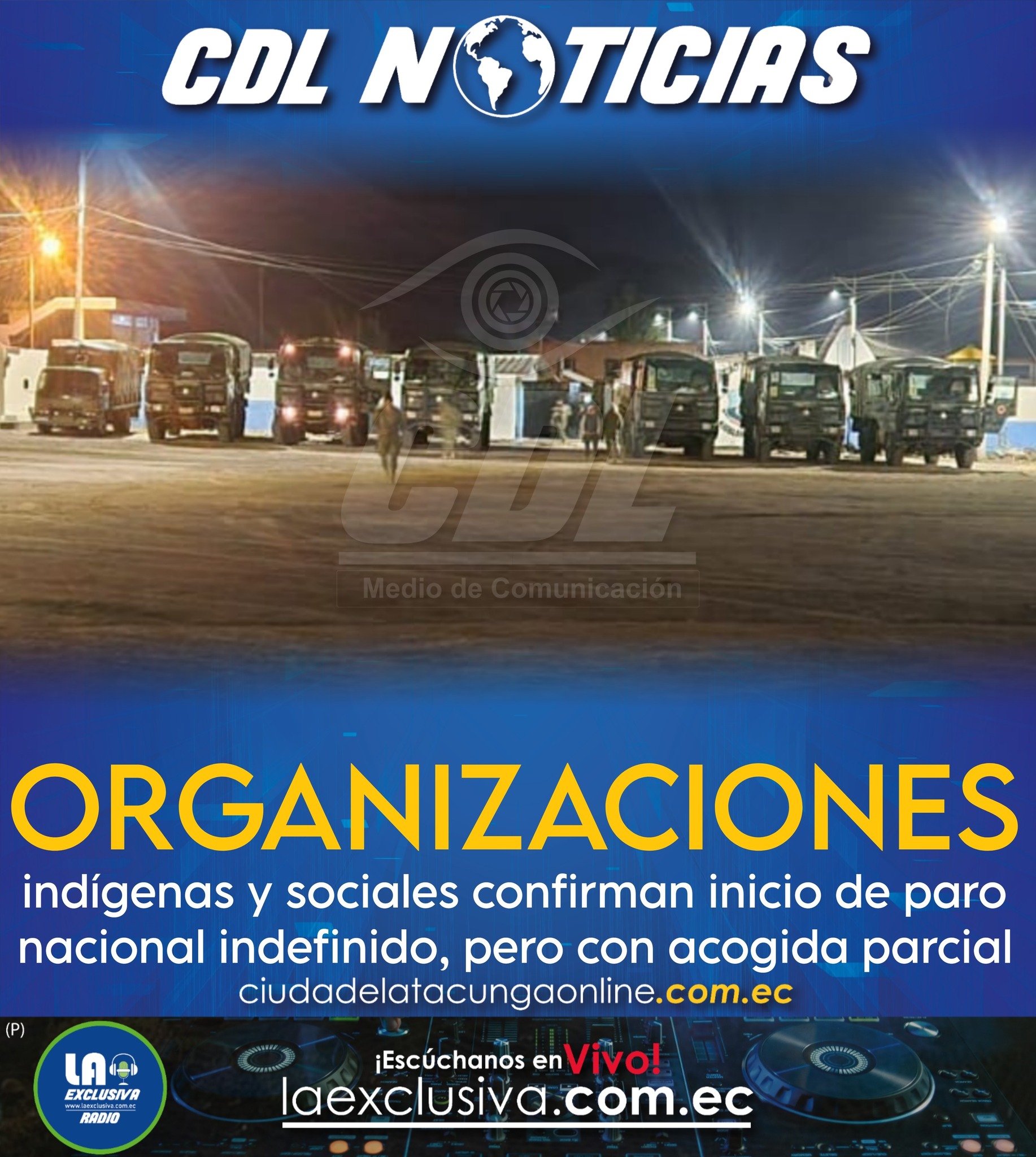 Organizaciones indígenas y sociales confirman inicio de paro nacional indefinido, pero con acogida parcial