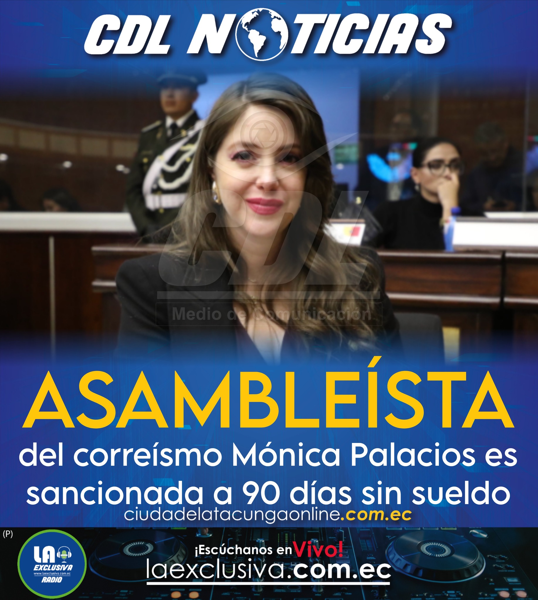 La asambleísta del correísmo Mónica Palacios es sancionada a 90 días sin sueldo