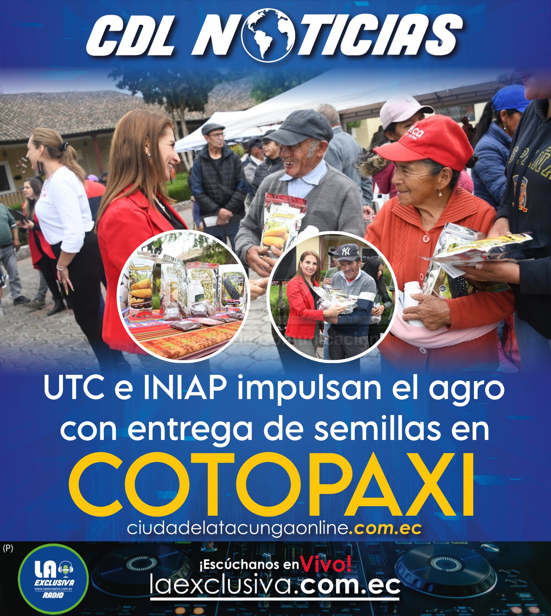 La Universidad Técnica de Cotopaxi e INIAP impulsa el agro con entrega de semillas en Cotopaxi