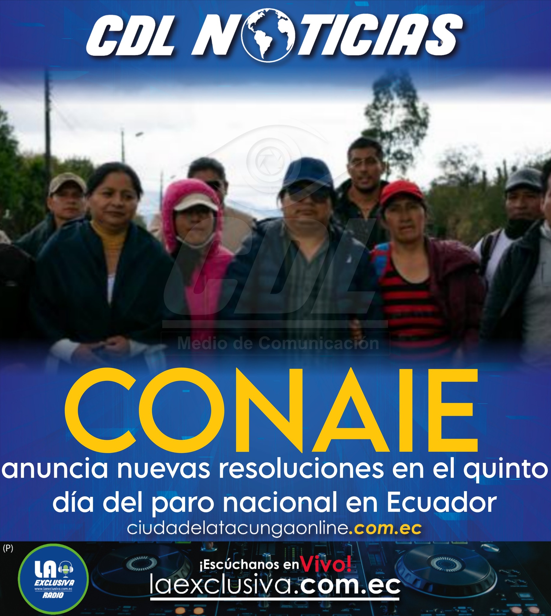 La Conaie anuncia nuevas resoluciones en el quinto día del paro nacional en Ecuador