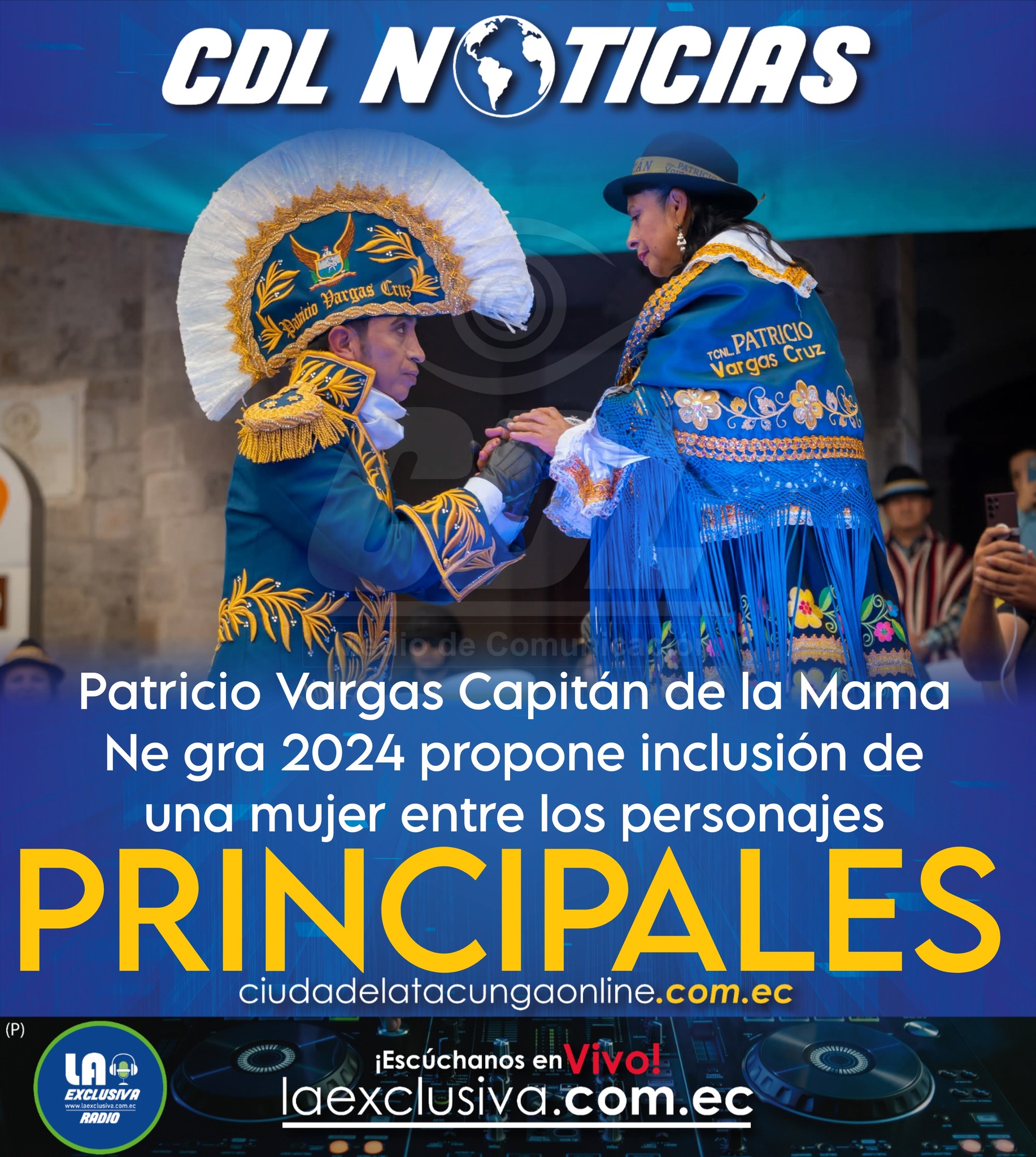 Patricio Vargas Capitán de la Mama Negra 2024 propone inclusión de una mujer entre los personajes principales