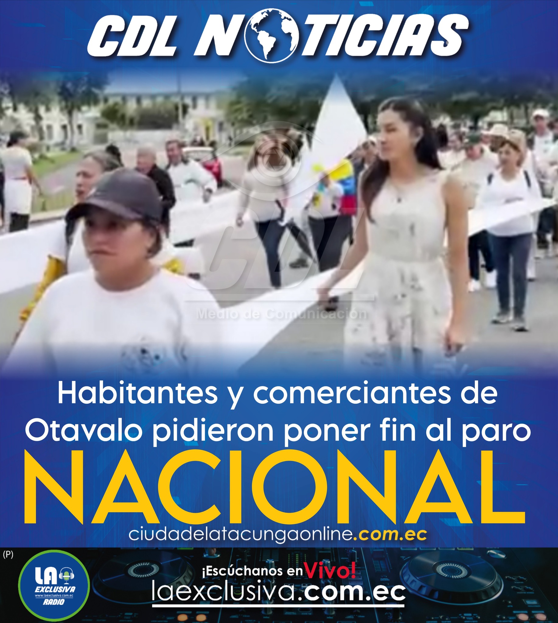 Habitantes y comerciantes de Otavalo pidieron poner fin al paro nacional