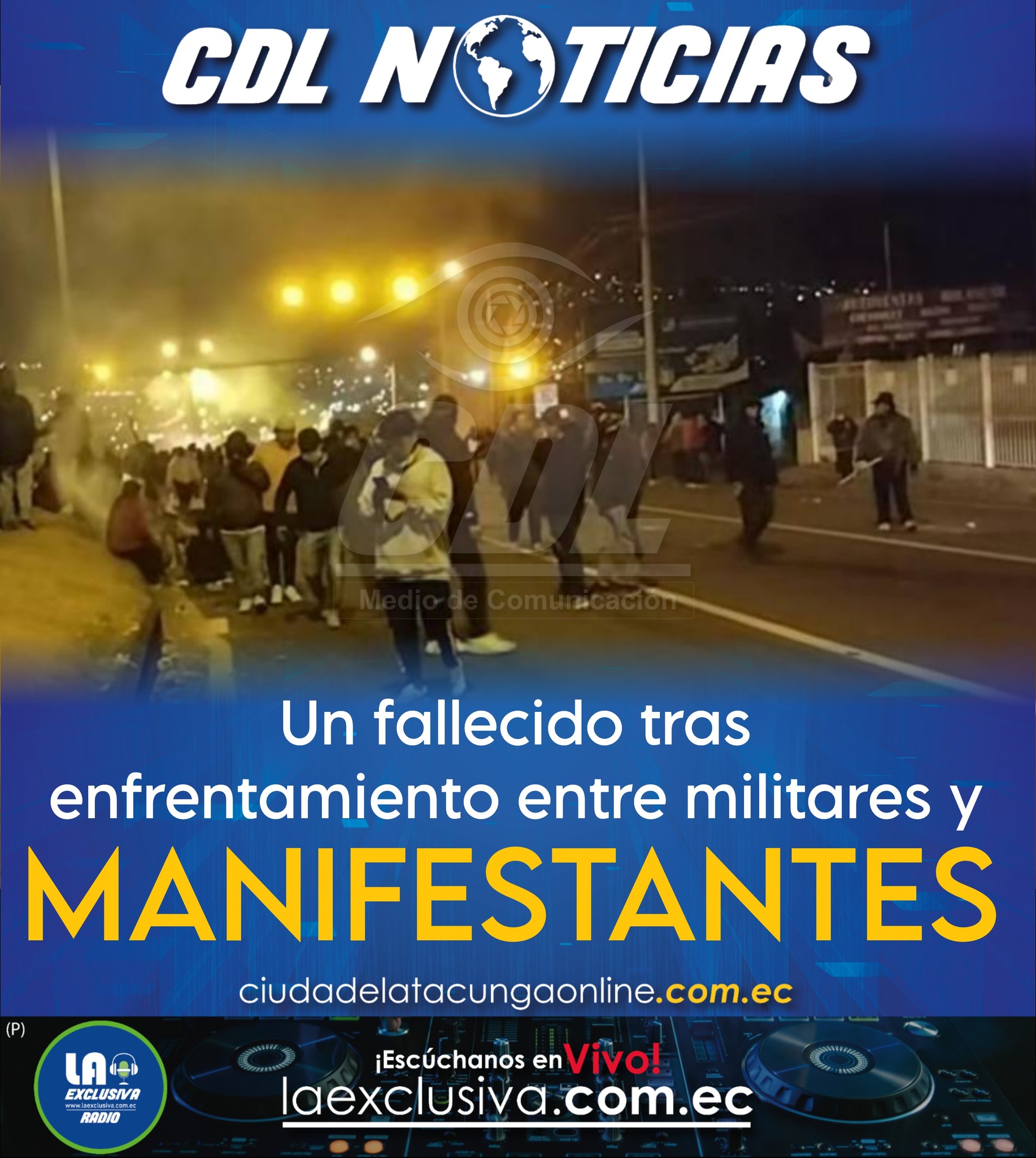 Un fallecido tras enfrentamiento entre militares y manifestantes en Cotacachi