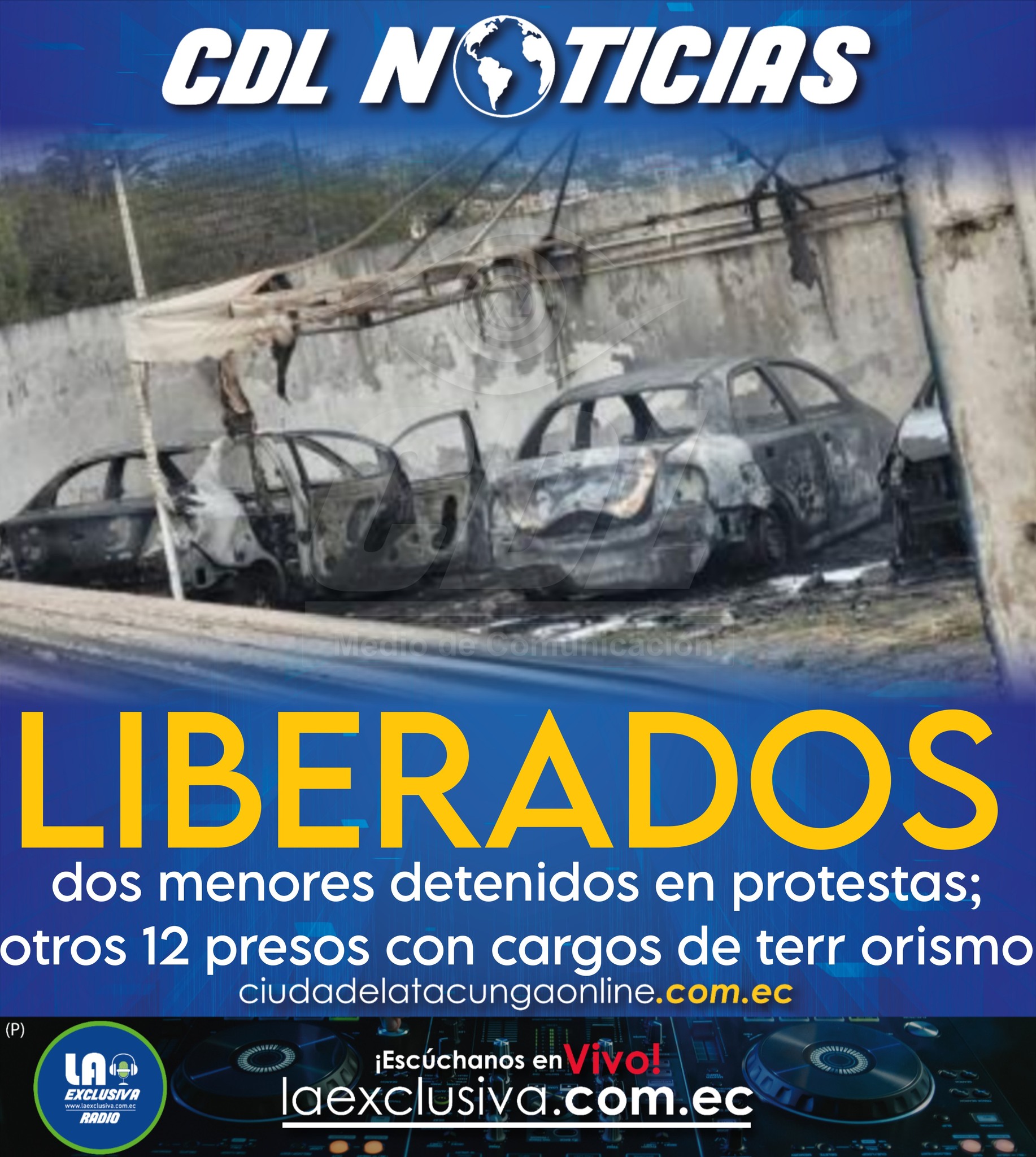 Otavalo: liberados dos menores detenidos en protestas; otros 12 presos con cargos de terr orismo