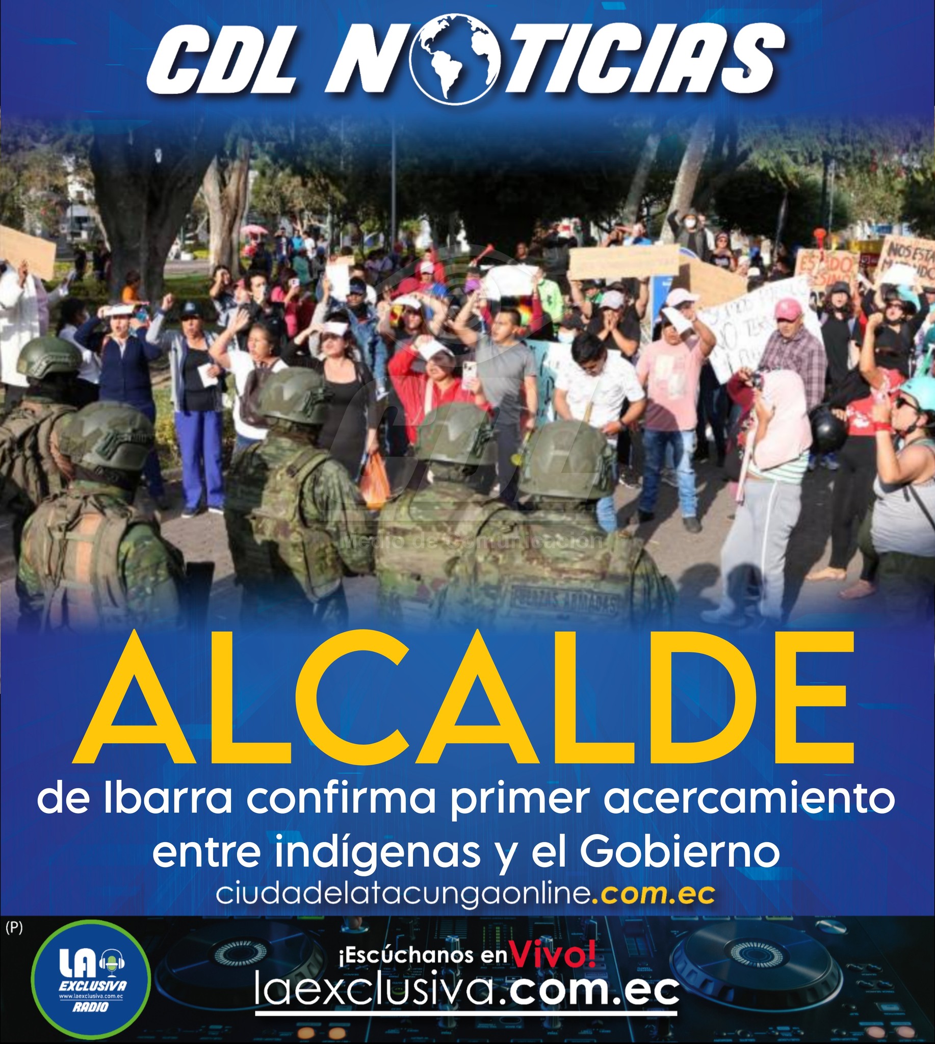 Alcalde de Ibarra confirma primer acercamiento entre indígenas y el Gobierno