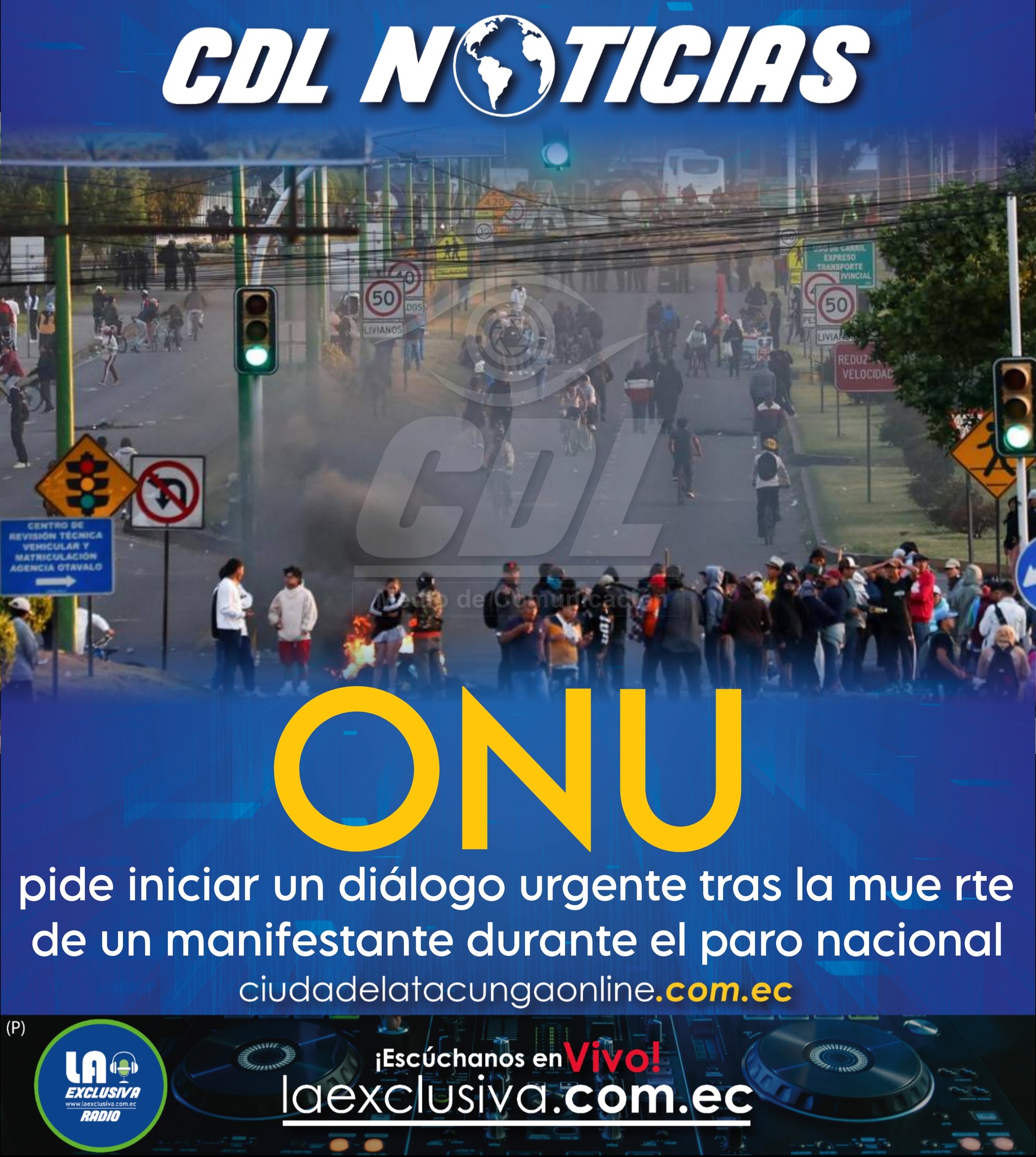 La ONU pide iniciar un diálogo urgente tras la mue rte de un manifestante durante el paro nacional
