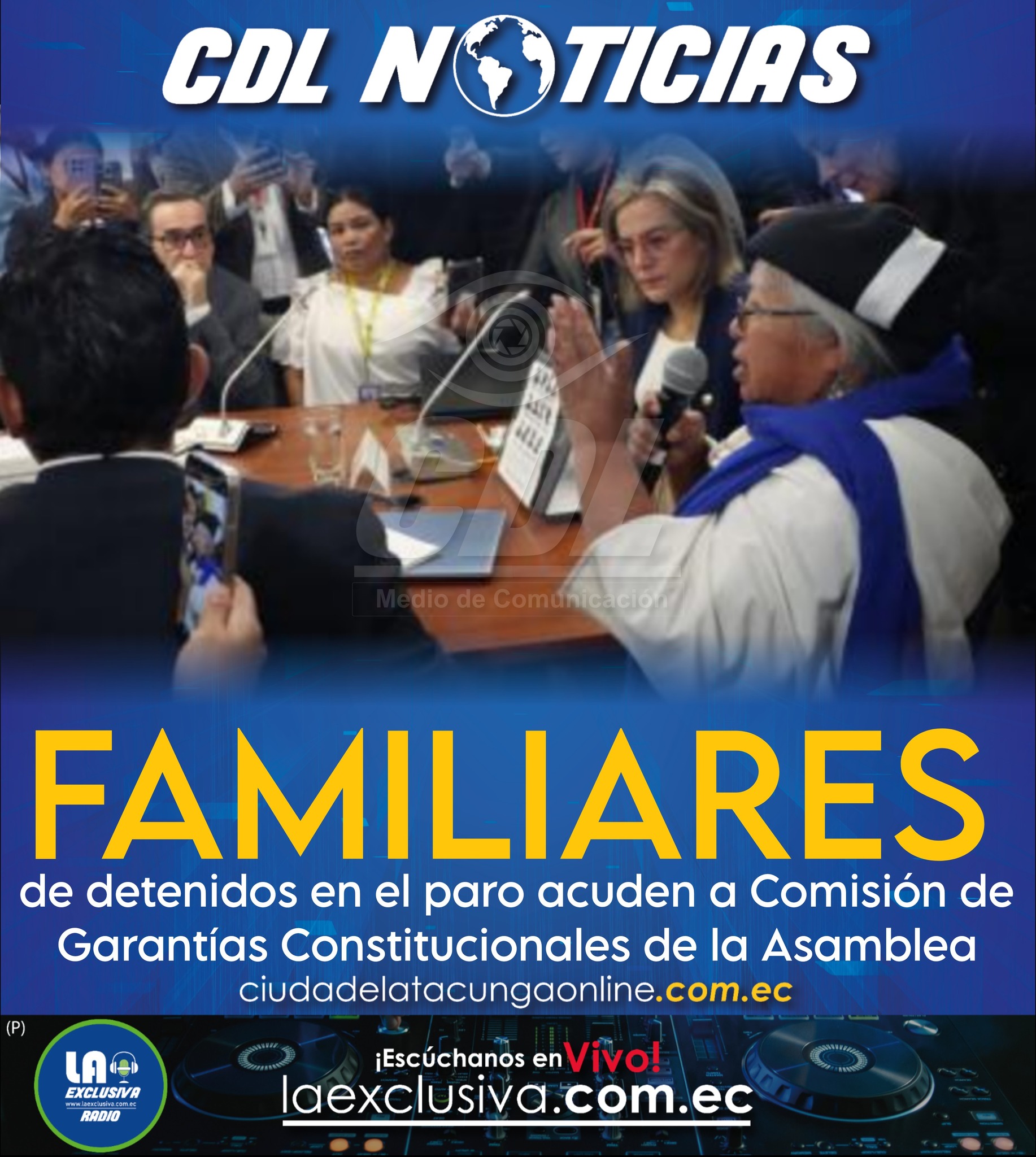 Familiares de detenidos en el paro acuden a Comisión de Garantías Constitucionales de la Asamblea