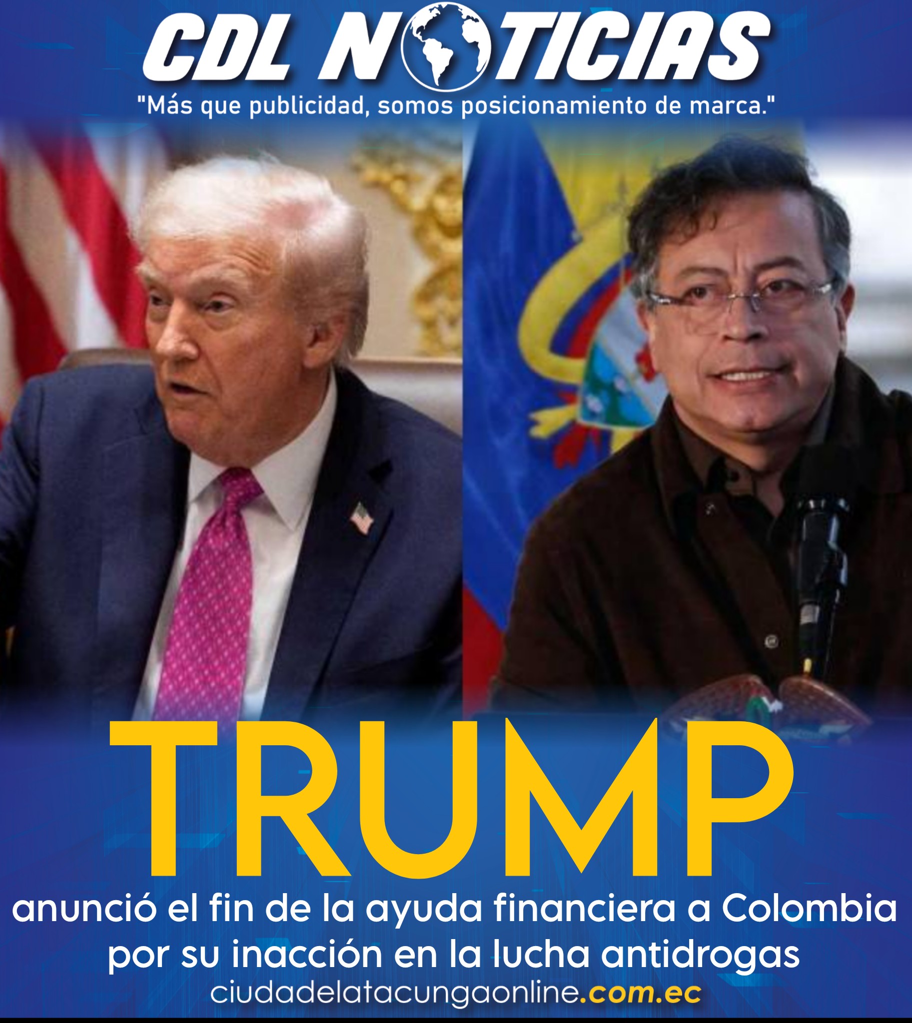 Donald Trump anunció el fin de la ayuda financiera a Colombia por su inacción en la lucha antidrogas