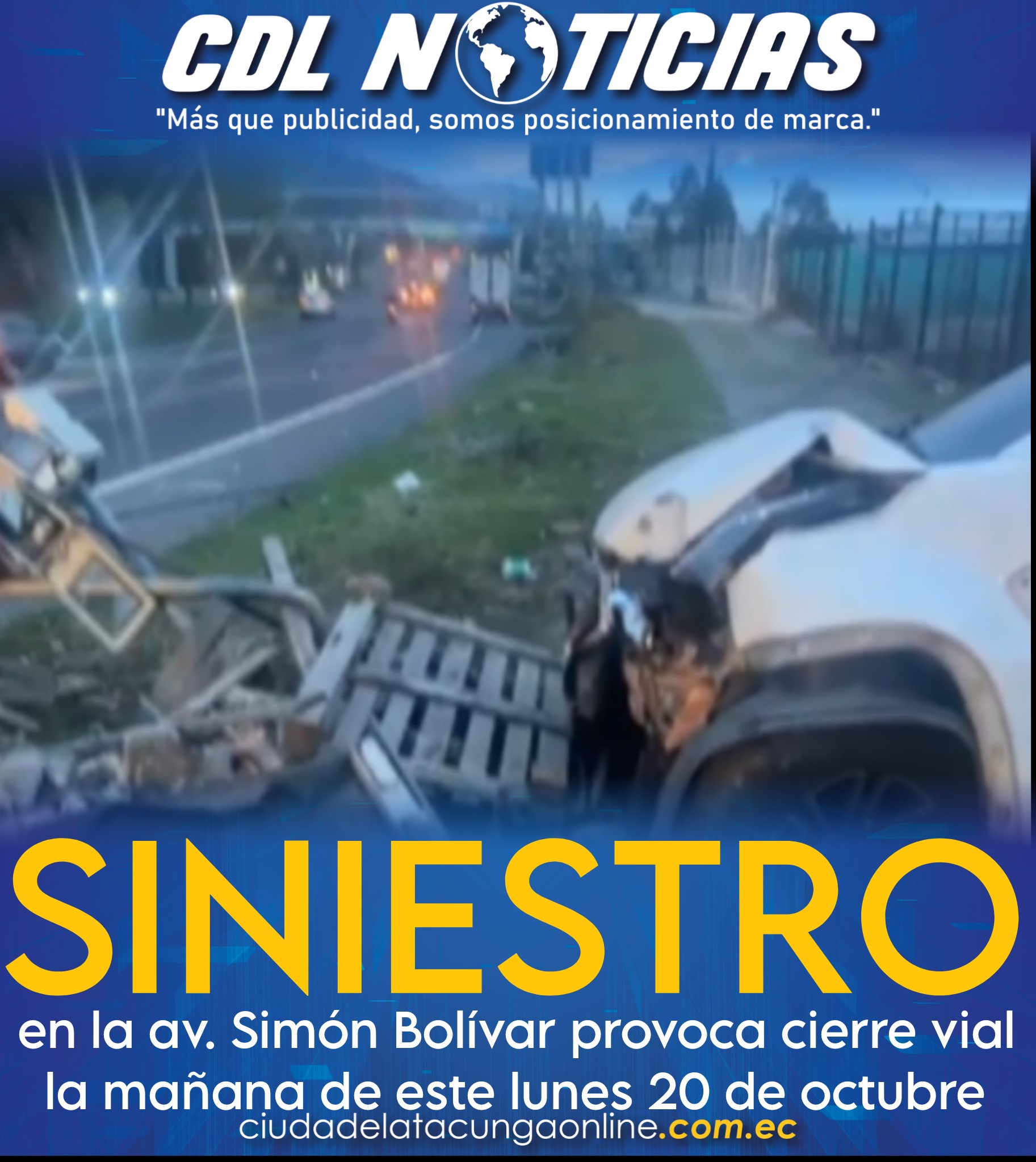 Siniestro en la av. Simón Bolívar provoca cierre vial la mañana de este lunes 20 de octubre