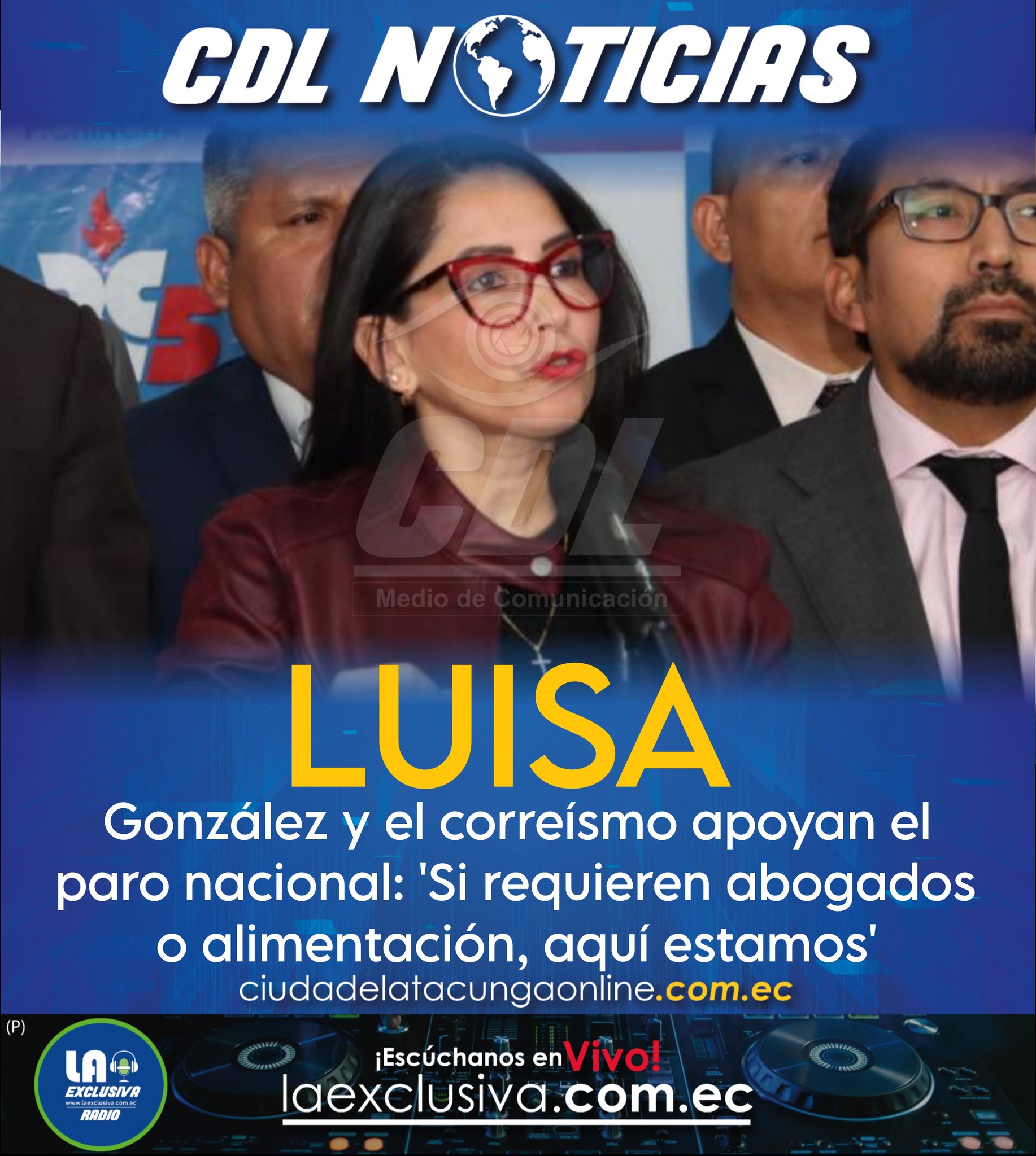 Luisa González y el correísmo apoyan el paro nacional: ‘Si requieren abogados o alimentación, aquí estamos’