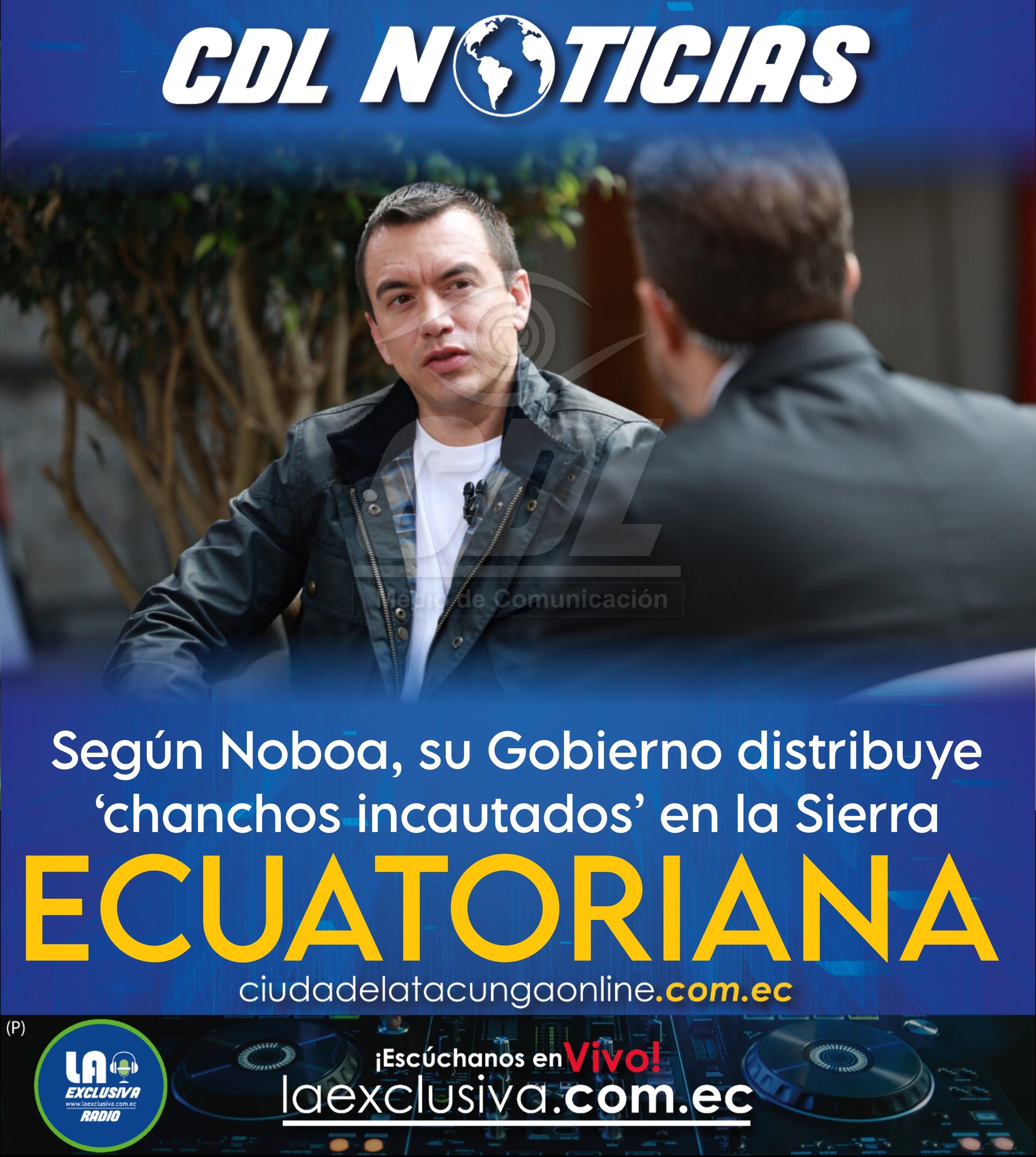 Según Noboa, su Gobierno distribuye ‘chanchos incautados’ en la Sierra ecuatoriana