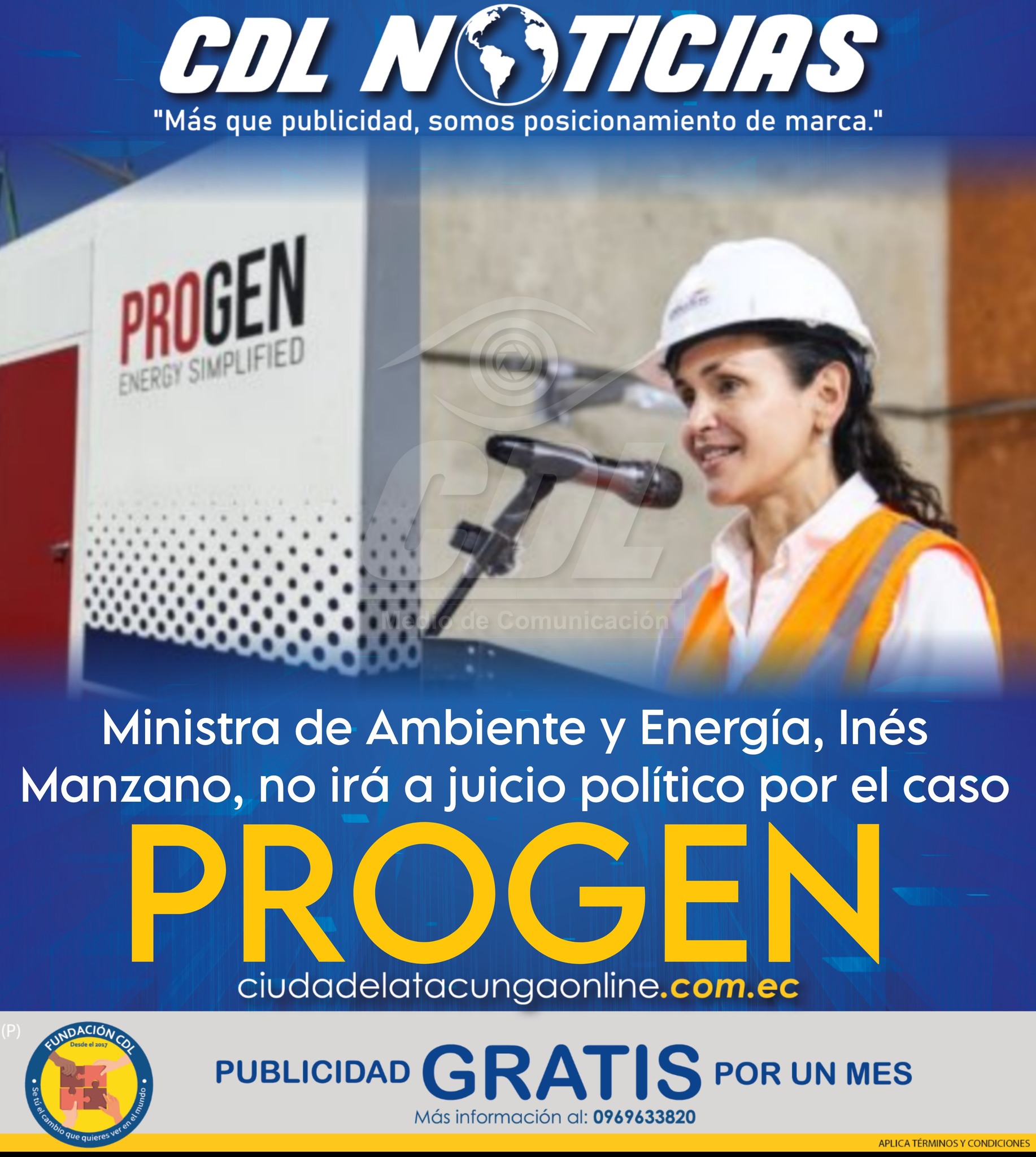 Ministra de Ambiente y Energía, Inés Manzano, no irá a juicio político por el caso Progen
