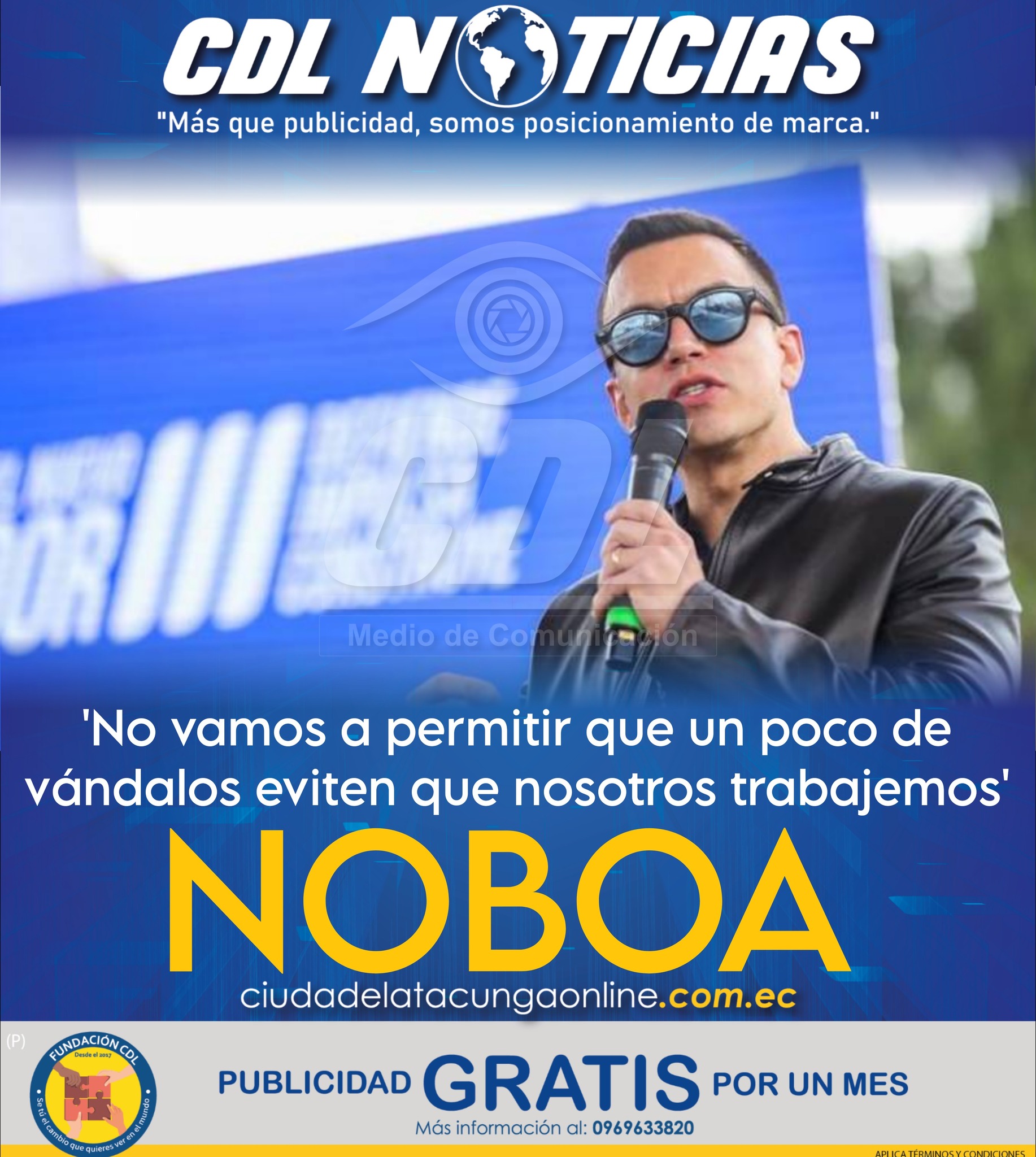 Daniel Noboa desde Cuenca: ‘No vamos a permitir que un poco de vándalos eviten que nosotros trabajemos’