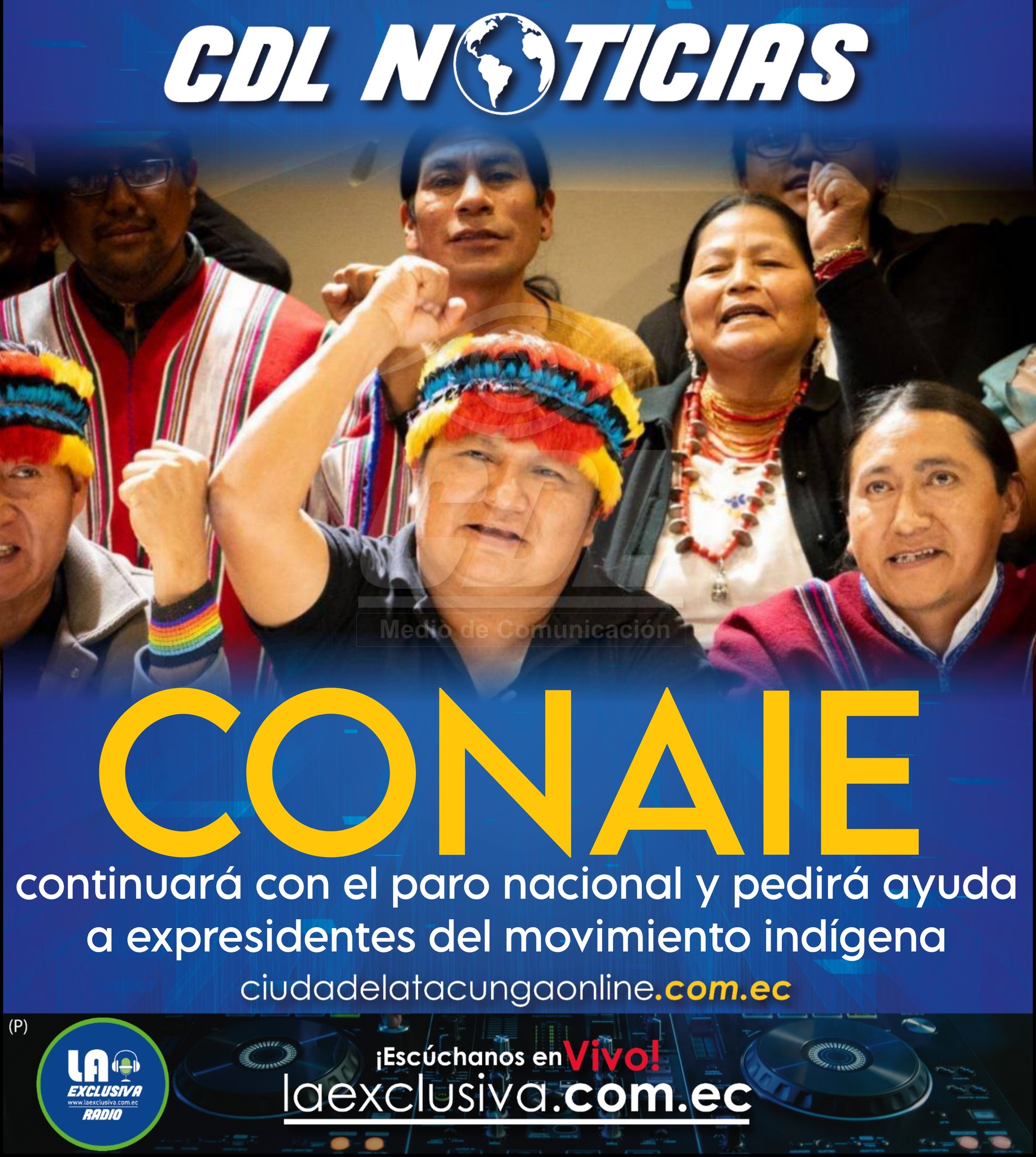 La Conaie continuará con el paro nacional y pedirá ayuda a expresidentes del movimiento indígena