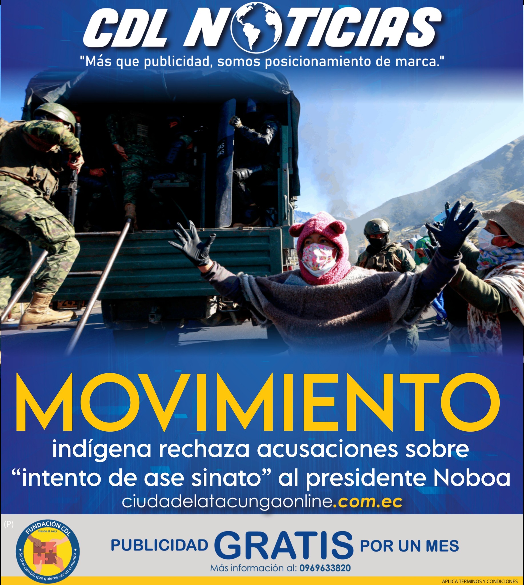 El movimiento indígena rechaza acusaciones sobre “intento de ase sinato” al presidente Noboa