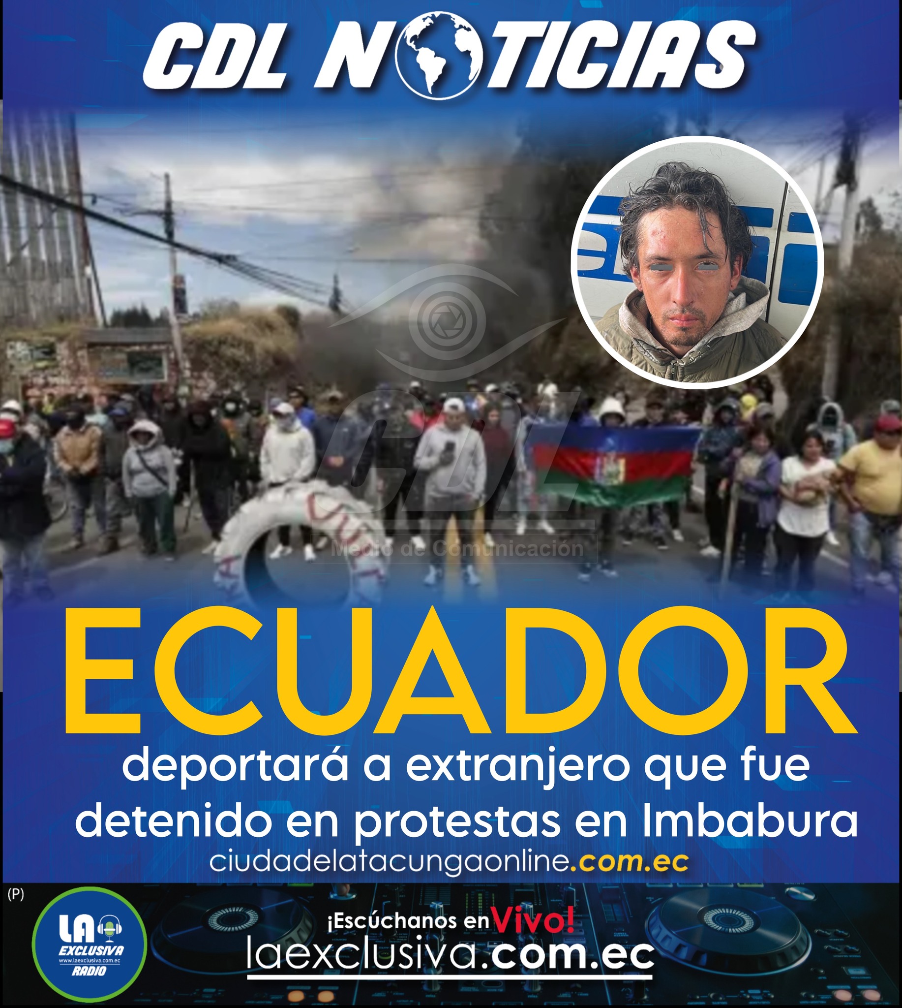 Ecuador deportará a extranjero que fue detenido en protestas en Imbabura, dice John Reimberg