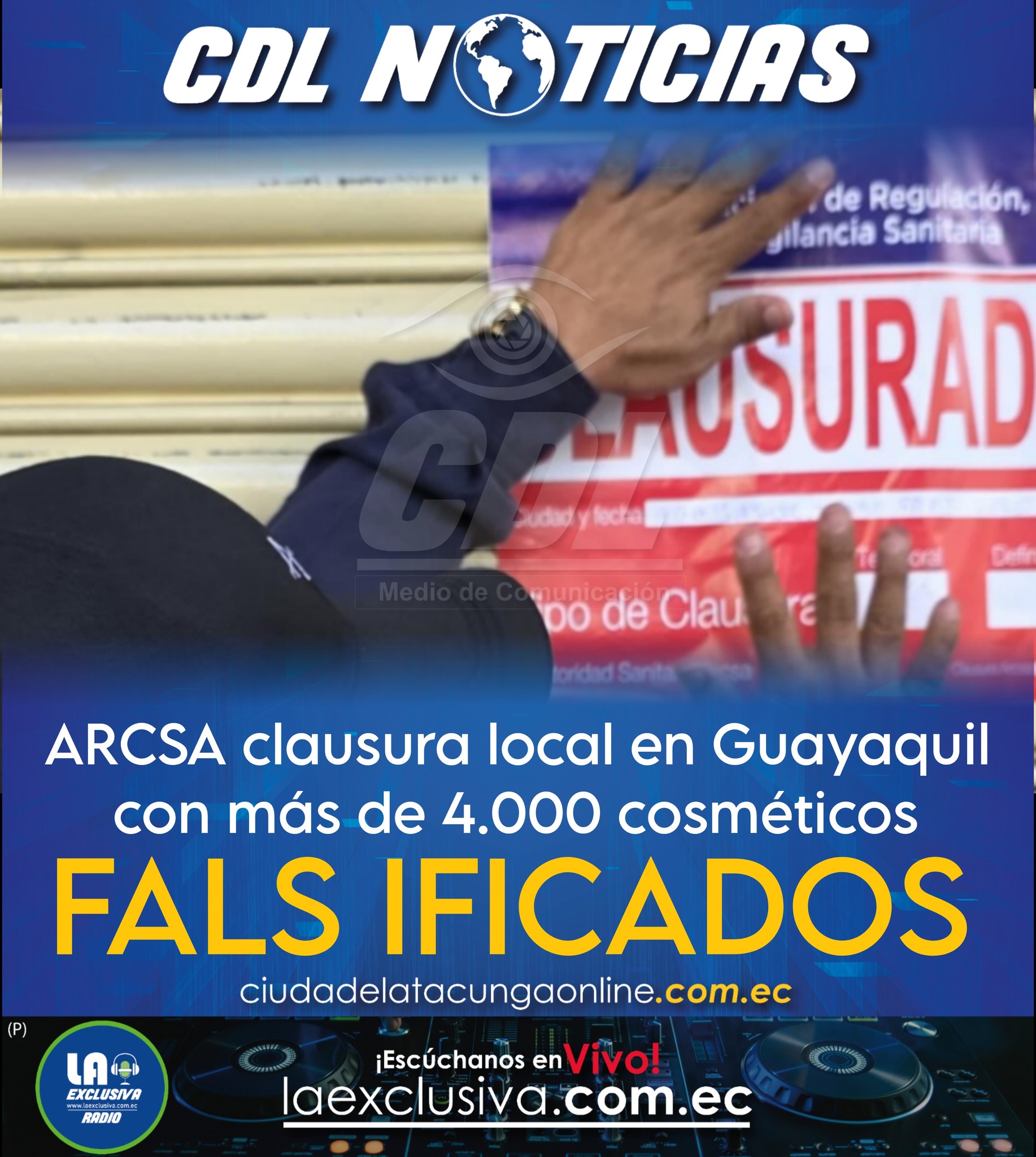ARCSA clausura local en Guayaquil con más de 4.000 cosméticos falsificados