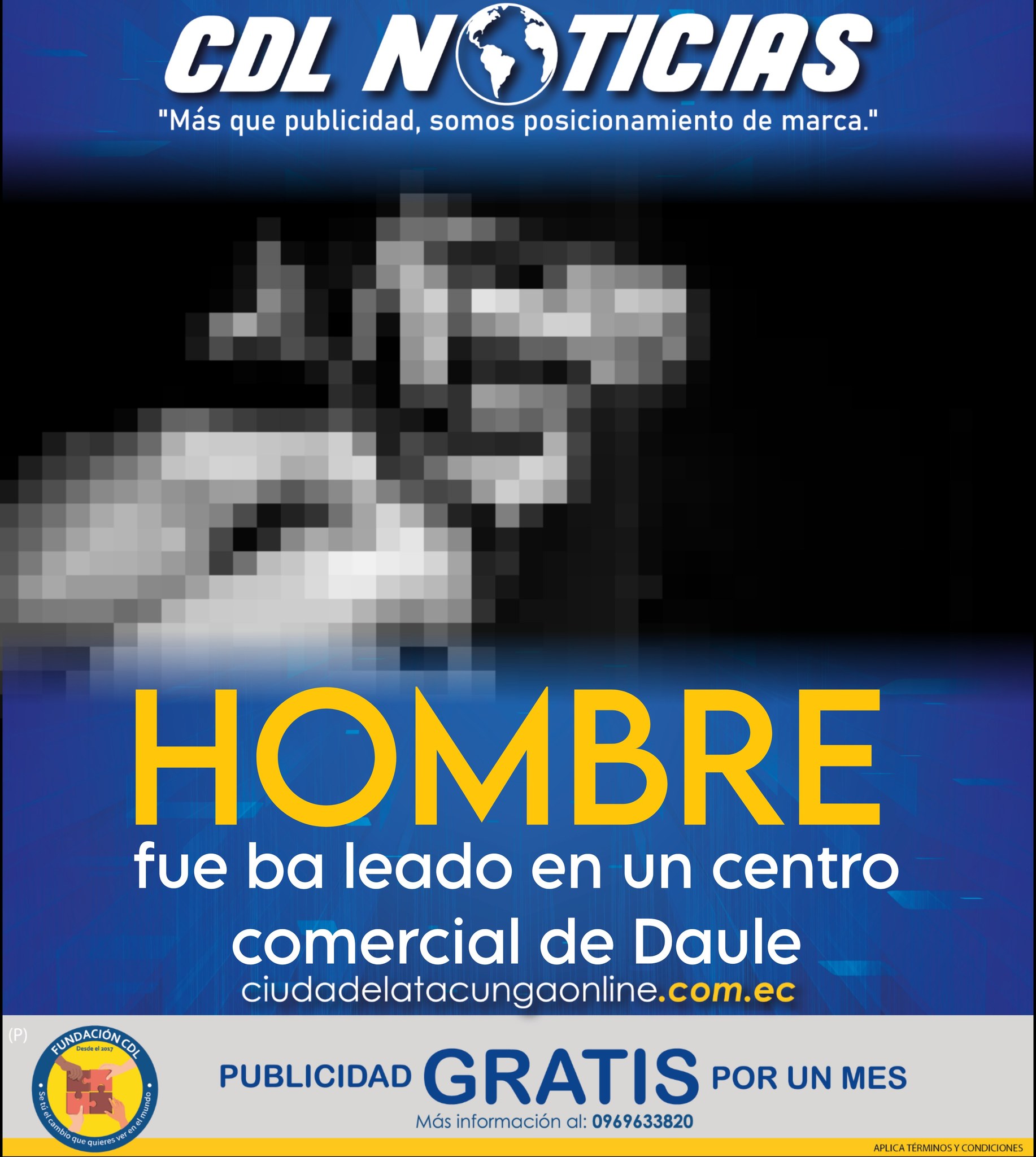 Un hombre fue bal eado en un centro comercial de Daule